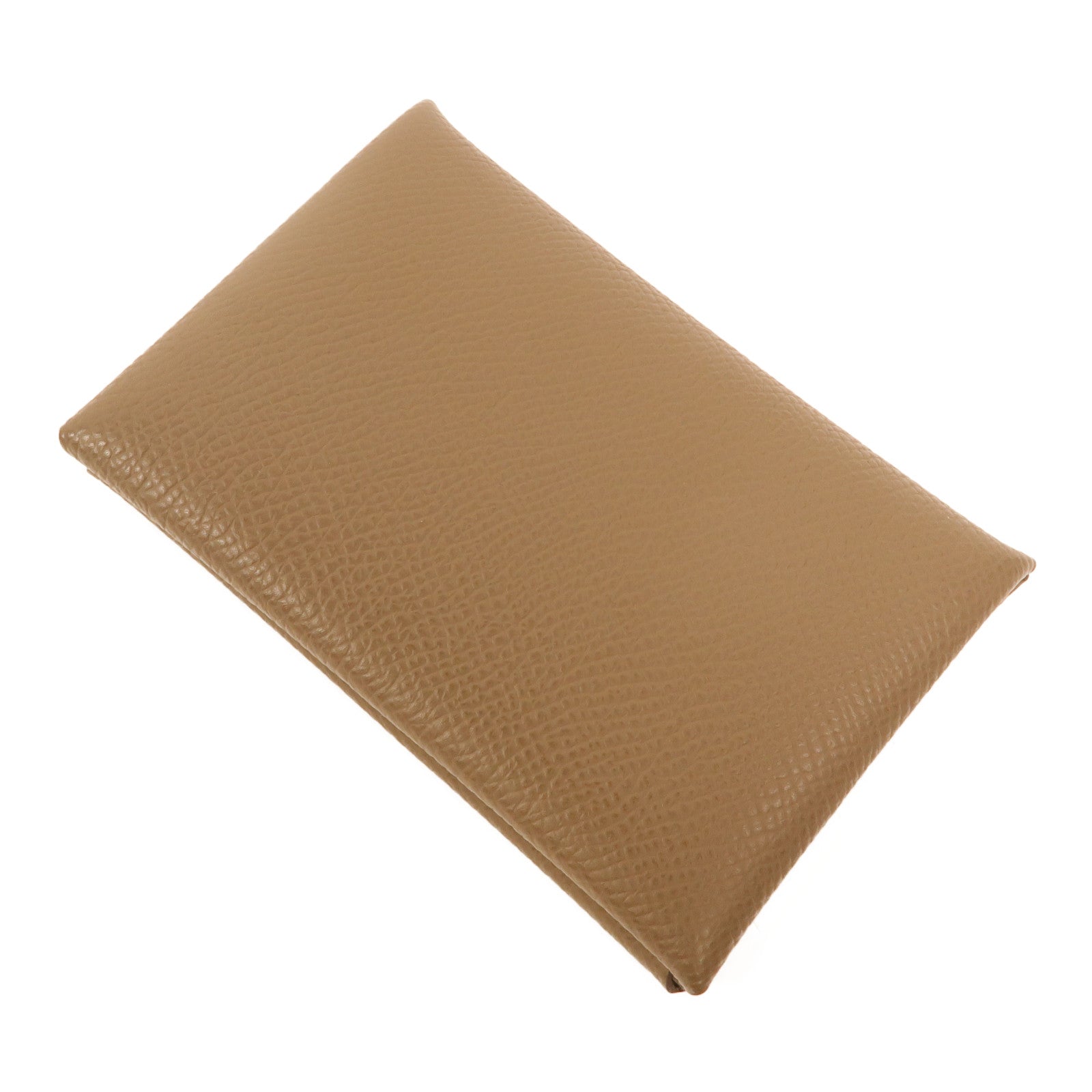 HERMES Epsom皮革Calvi卡片套Etoupe