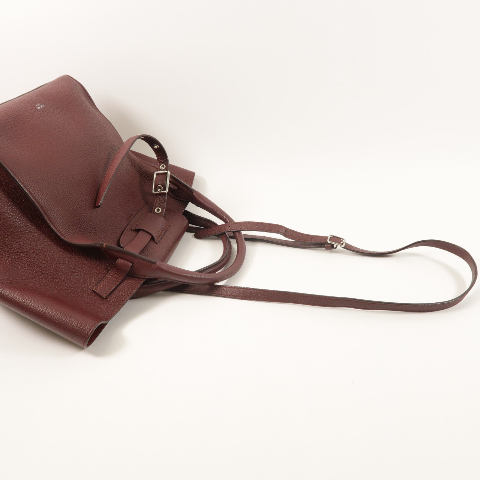 CELINE 牛皮皮革Small Big Bag銀扣手挽肩背兩用袋