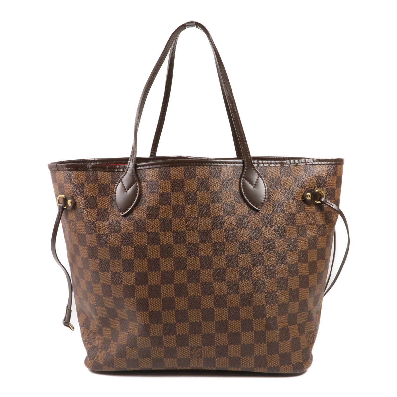 LOUIS VUITTON Damier Neverfull MM金扣肩背袋/手挽袋