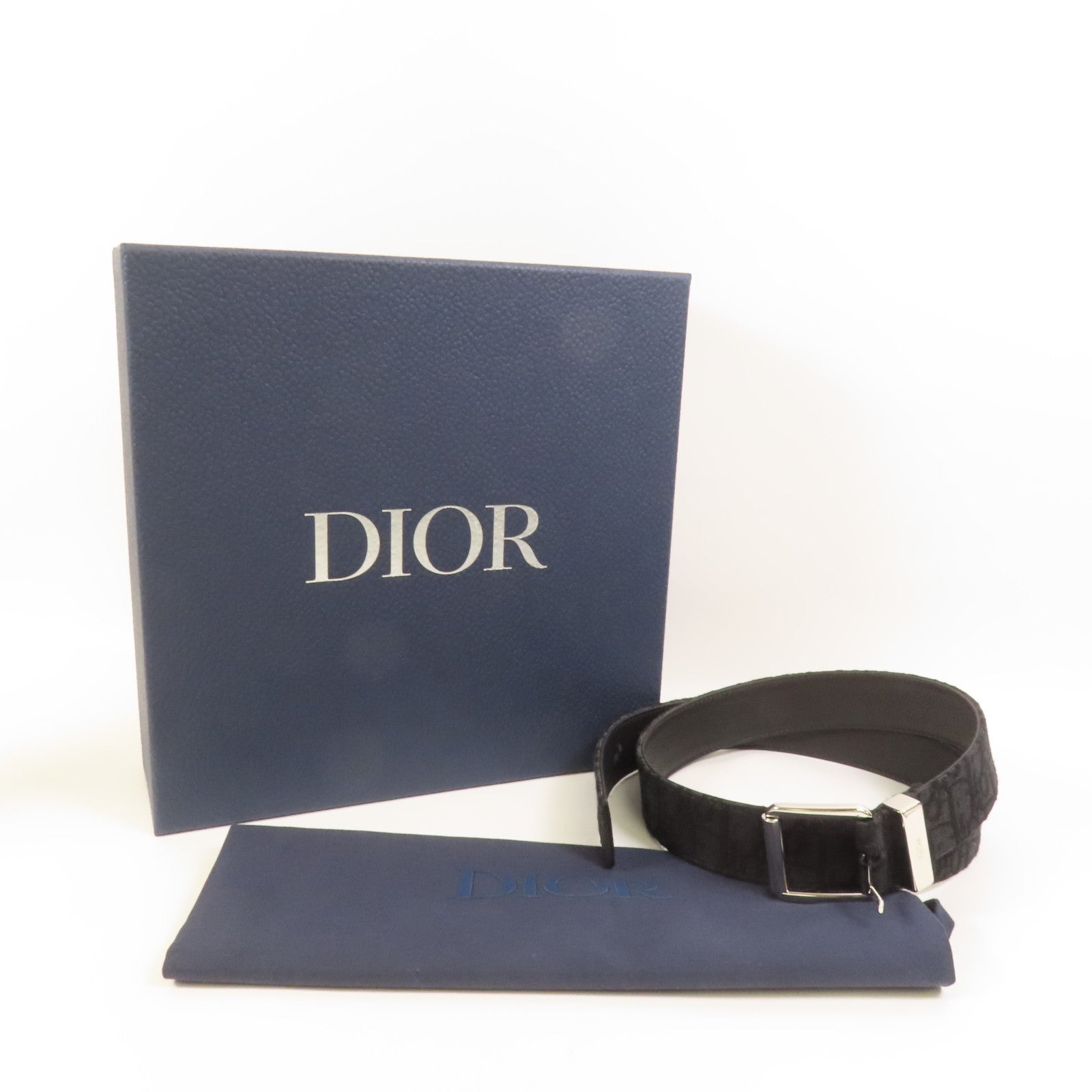 Dior 帆布Casual Melt 35MM DO JAC銀扣皮帶