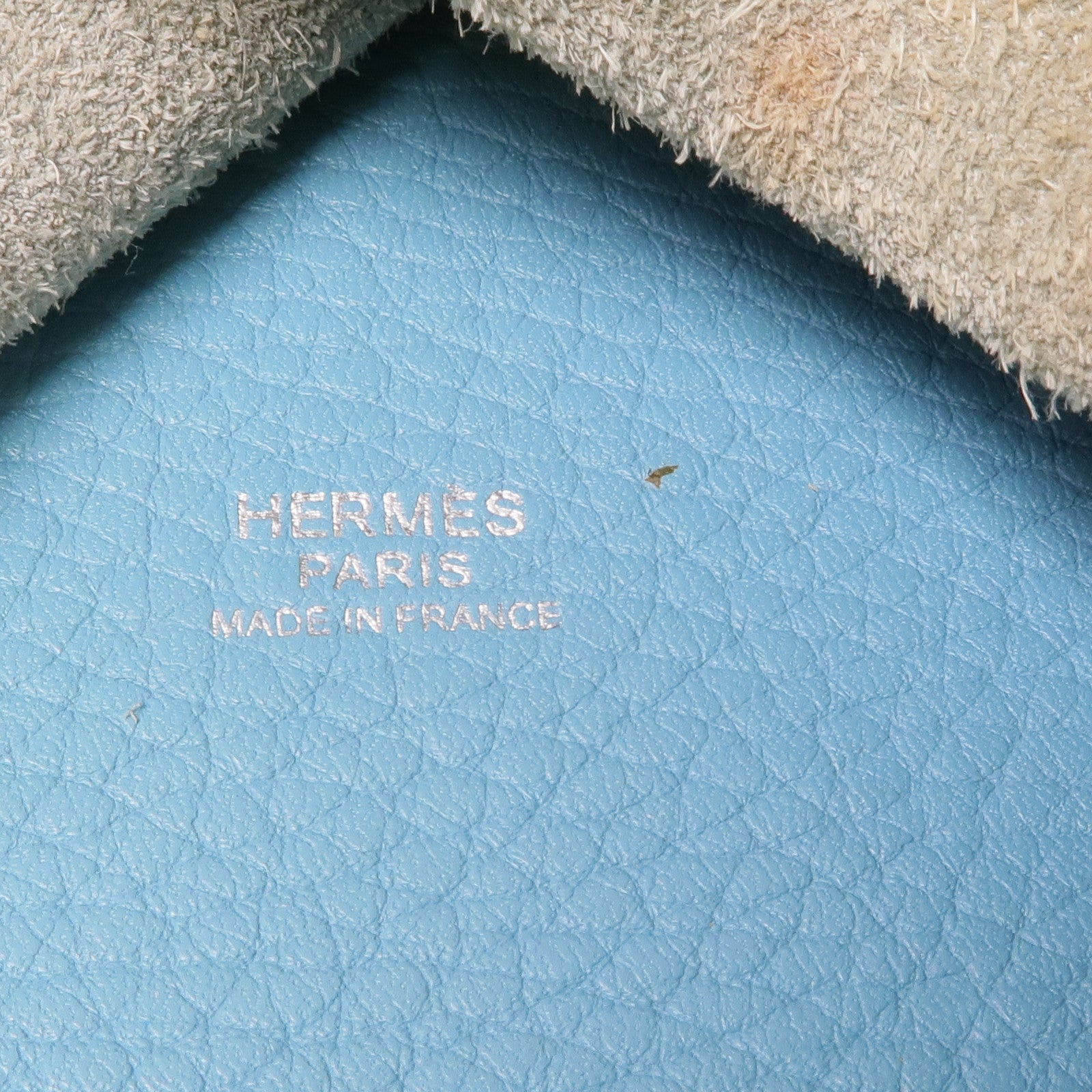 HERMES Clemence皮革Picotin MM銀扣手挽袋Bleu Atoll