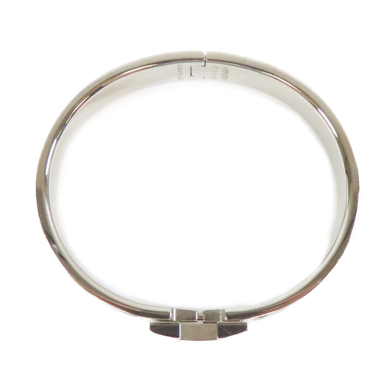 HERMES 金屬Clic H Bracelet手鐲銀色/黑色