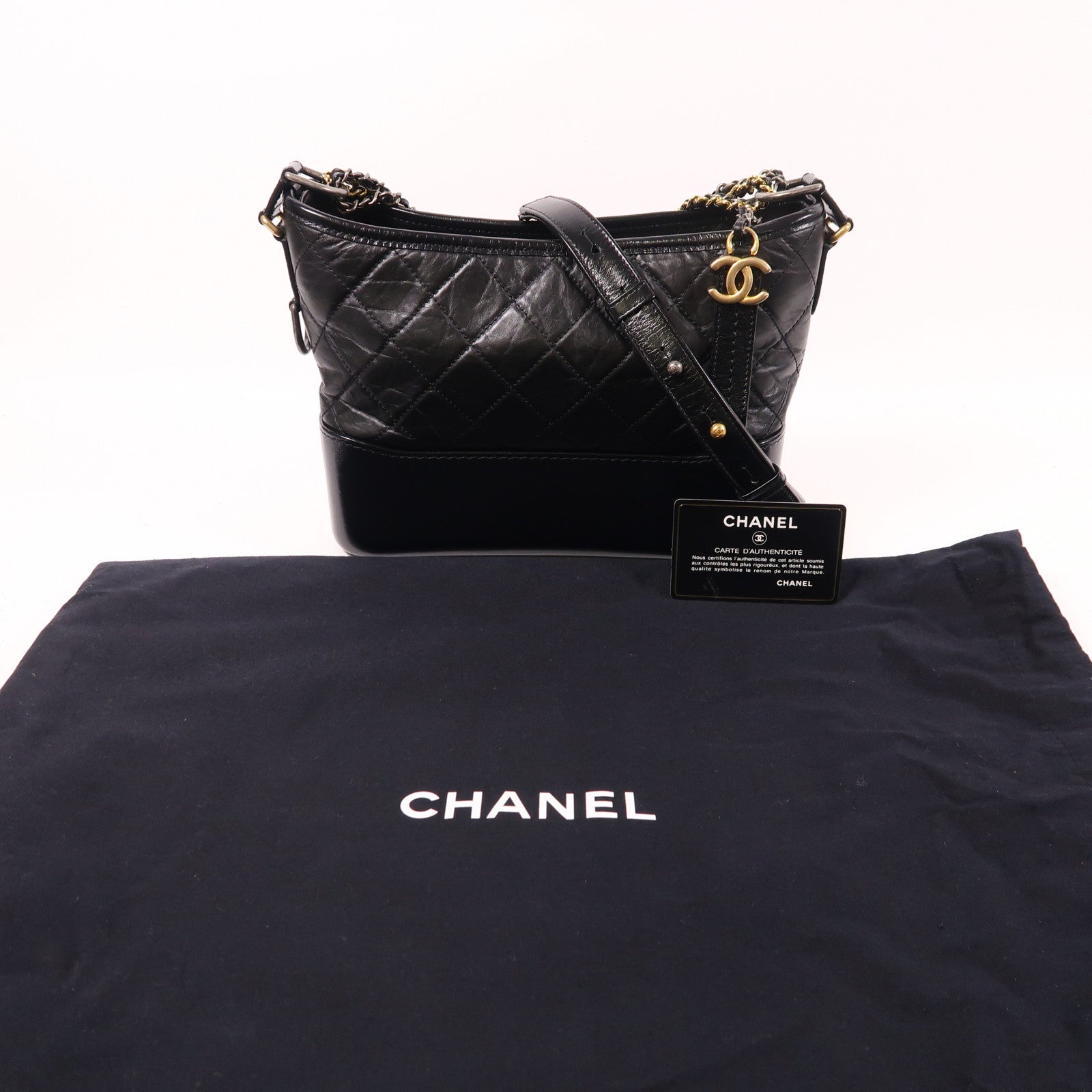 CHANEL 牛皮皮革Gabrielle鏈帶肩背袋