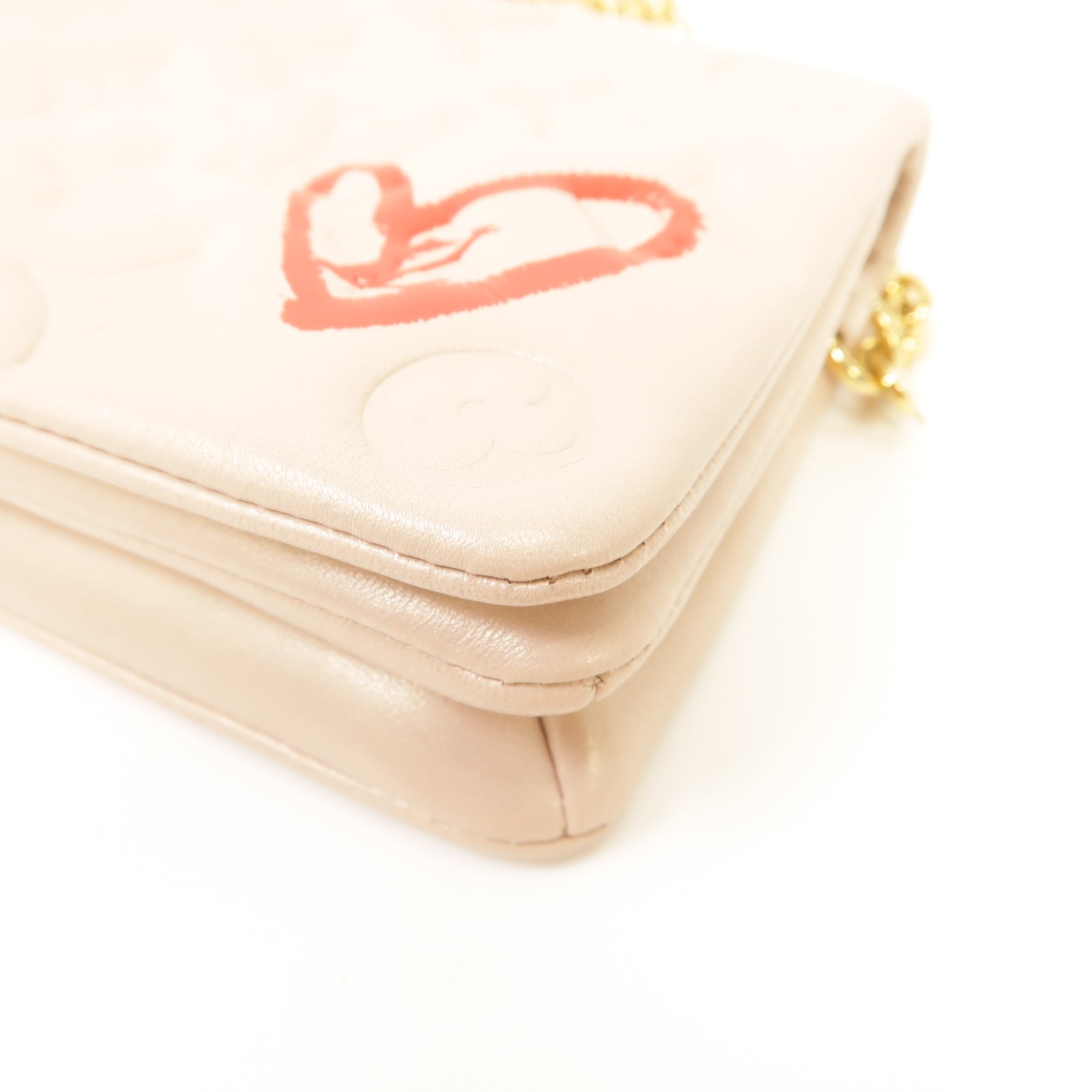 LOUIS VUITTON 【激減優惠】Monogram Embossed Fall In Love Pochette Coussin金扣鏈帶肩背袋粉紅色