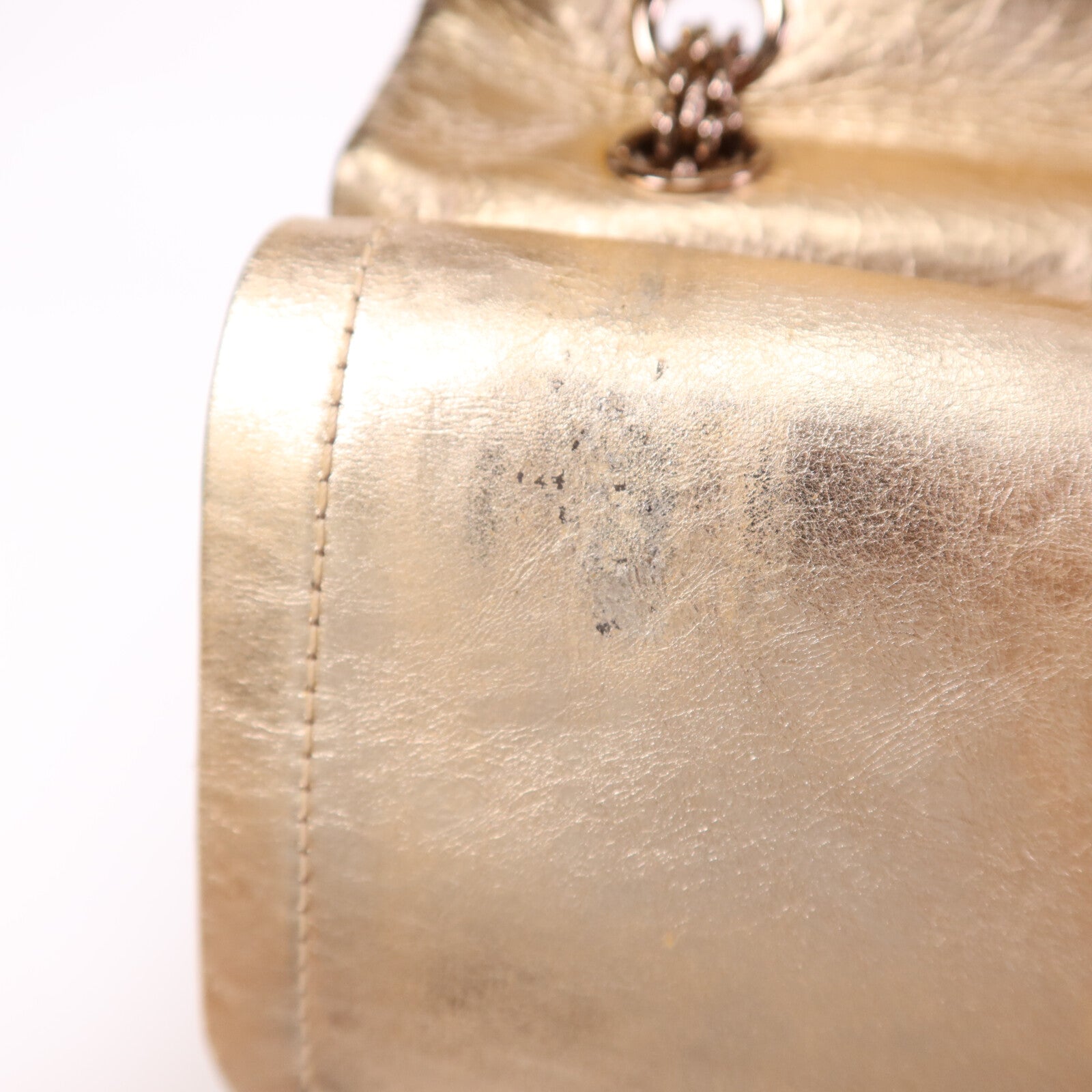 CHANEL 牛皮皮革2.55金扣鏈帶肩背袋