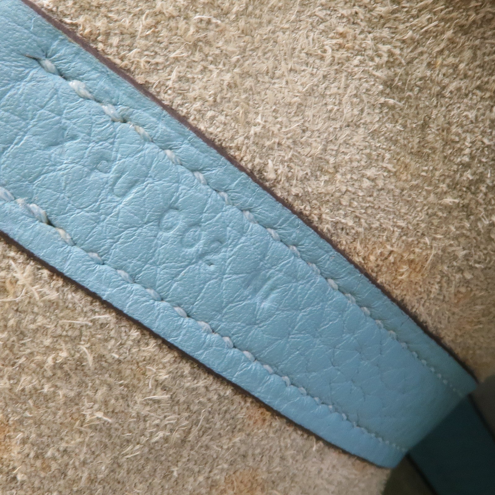 HERMES Clemence皮革Picotin MM銀扣手挽袋Bleu Atoll