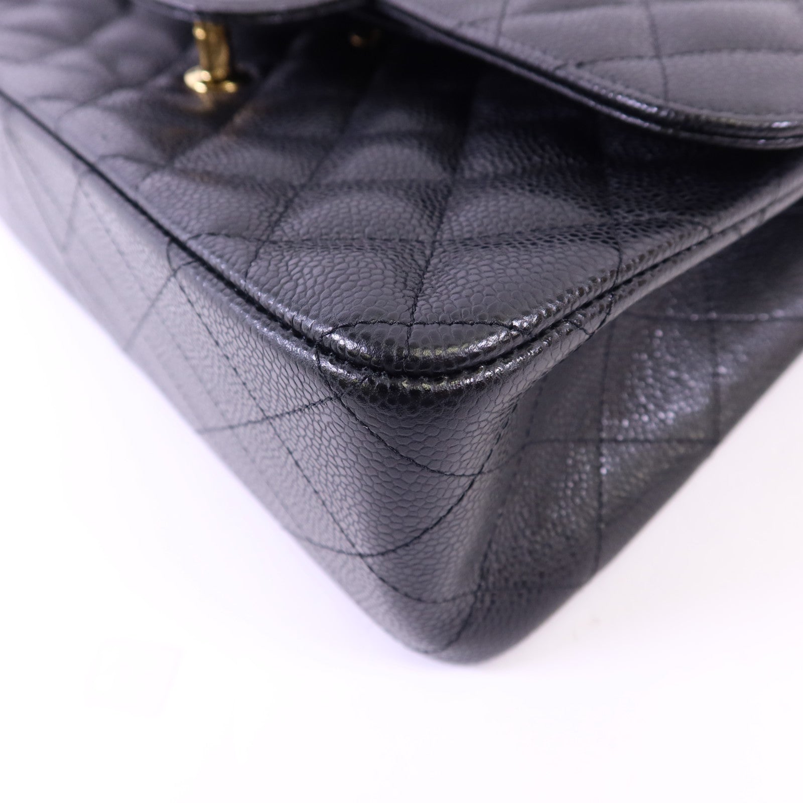 CHANEL 牛皮皮革Large Classic金扣鏈帶肩背袋