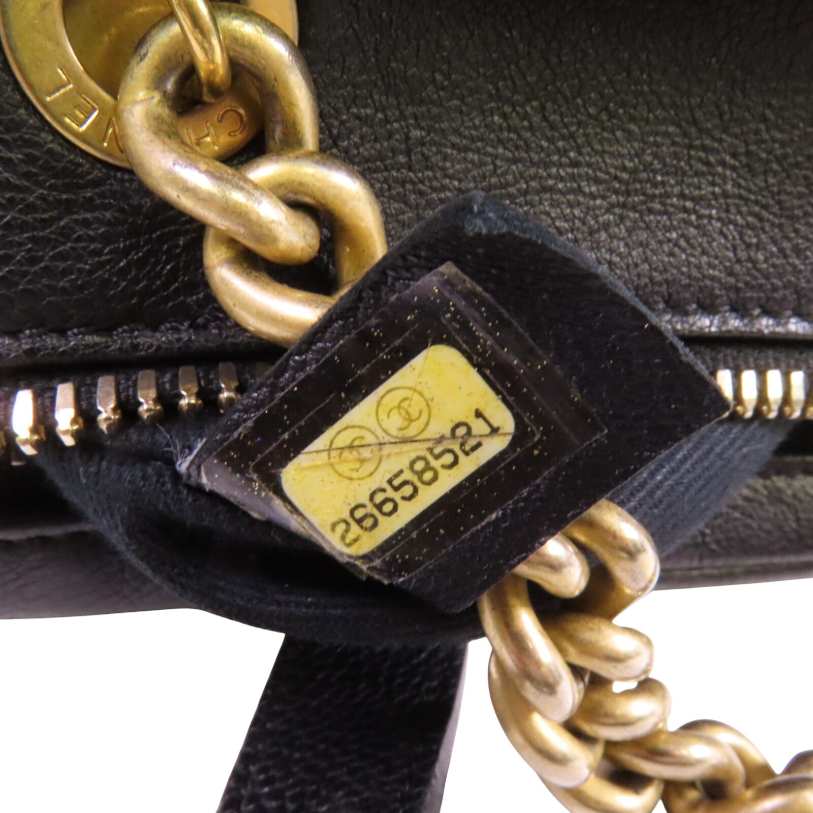 CHANEL 牛皮皮革Chain 2Way Shoulder Bag金扣鏈帶手挽肩背兩袋