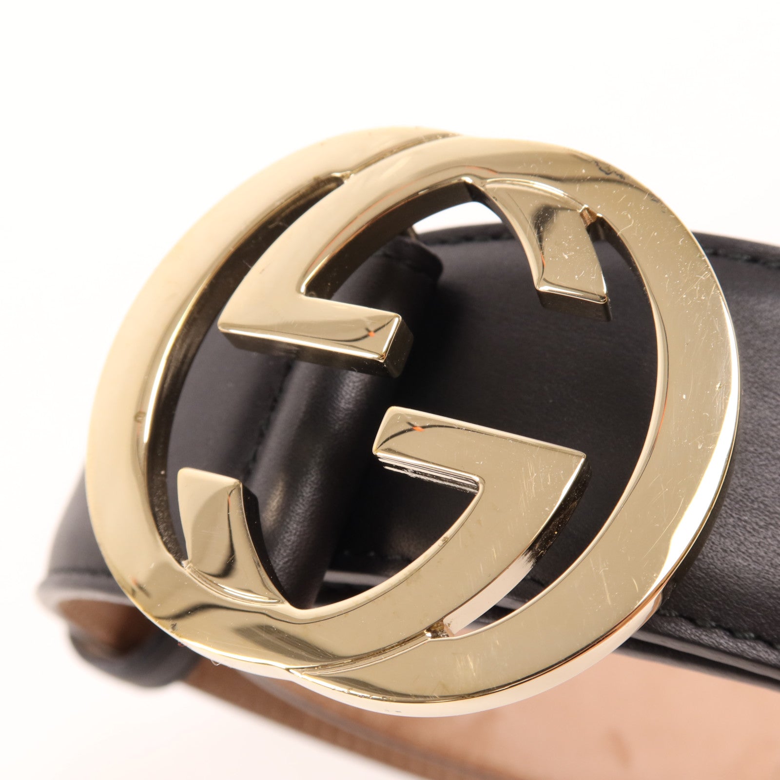 GUCCI 牛皮皮革Belt金扣皮帶