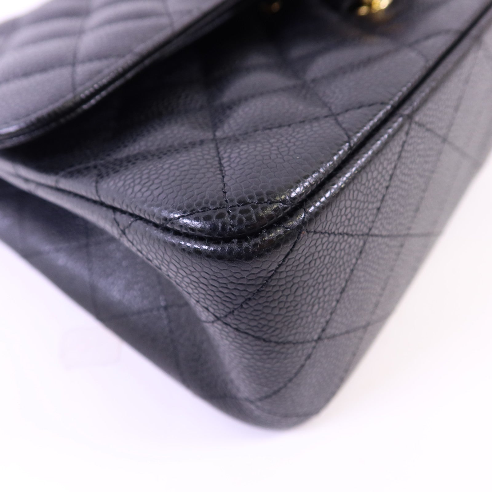 CHANEL 牛皮皮革Large Classic金扣鏈帶肩背袋