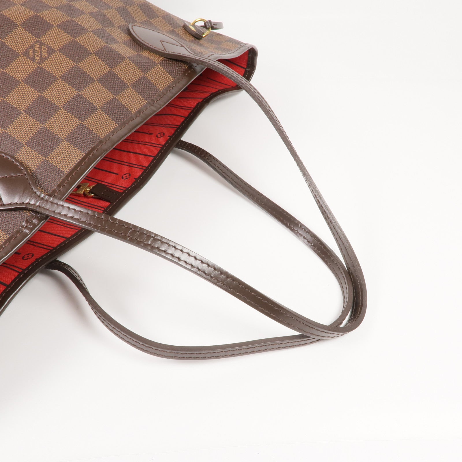 LOUIS VUITTON Damier Neverfull MM金扣肩背袋/手挽袋