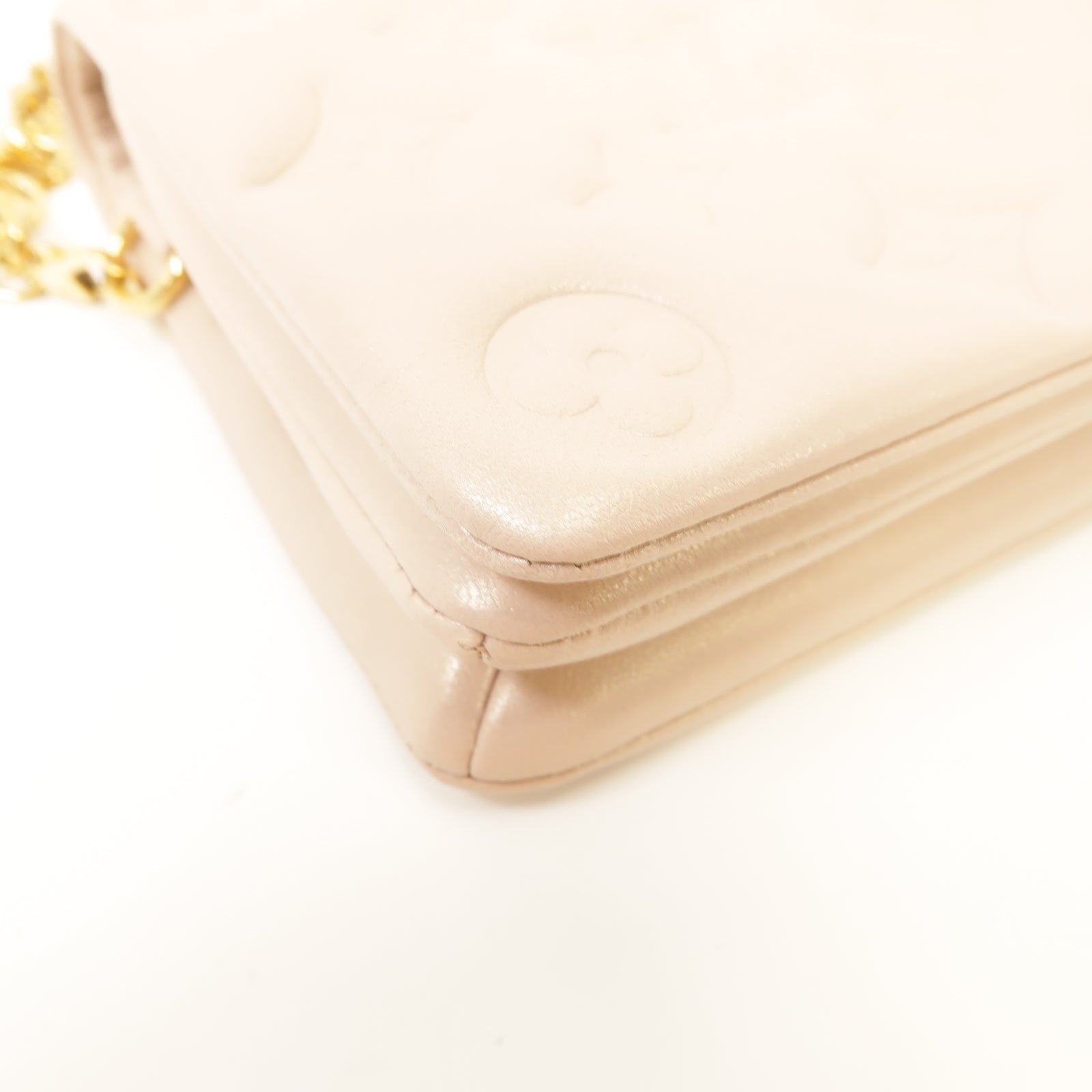 LOUIS VUITTON 【激減優惠】Monogram Embossed Fall In Love Pochette Coussin金扣鏈帶肩背袋粉紅色