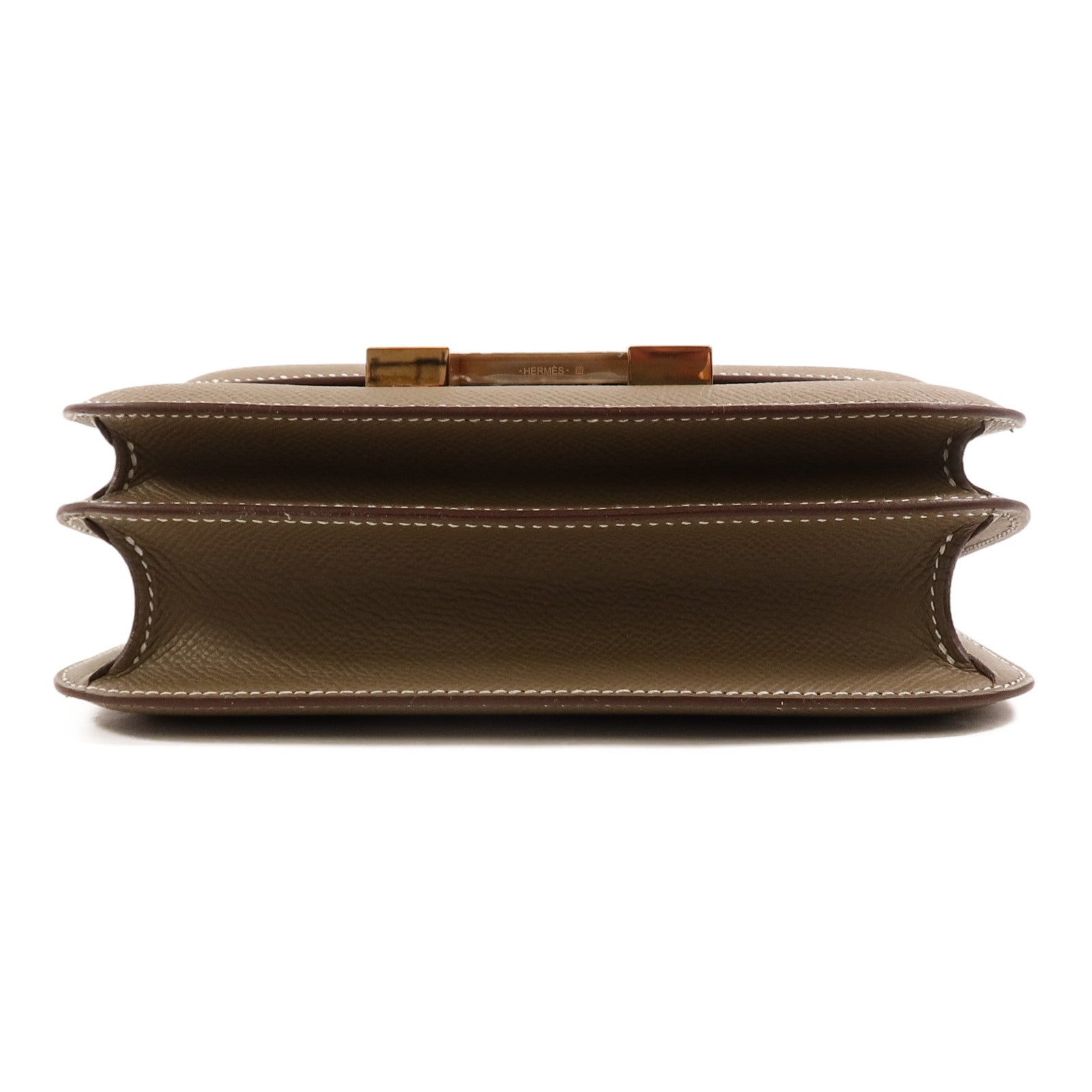 HERMES Epsom皮革Constance Mini肩背袋Etoupe