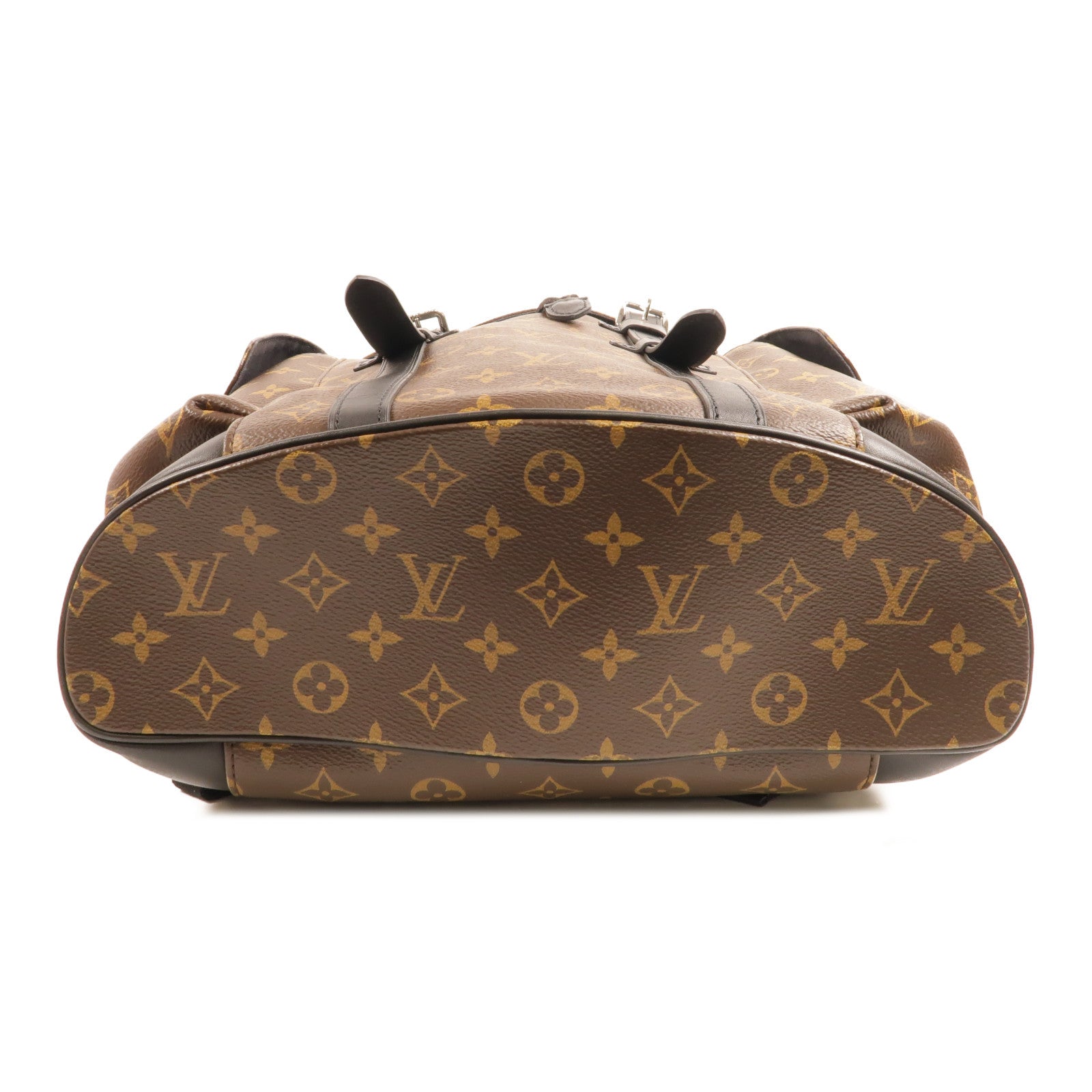 LOUIS VUITTON Monogram Macassar Christopher MM銀扣背包