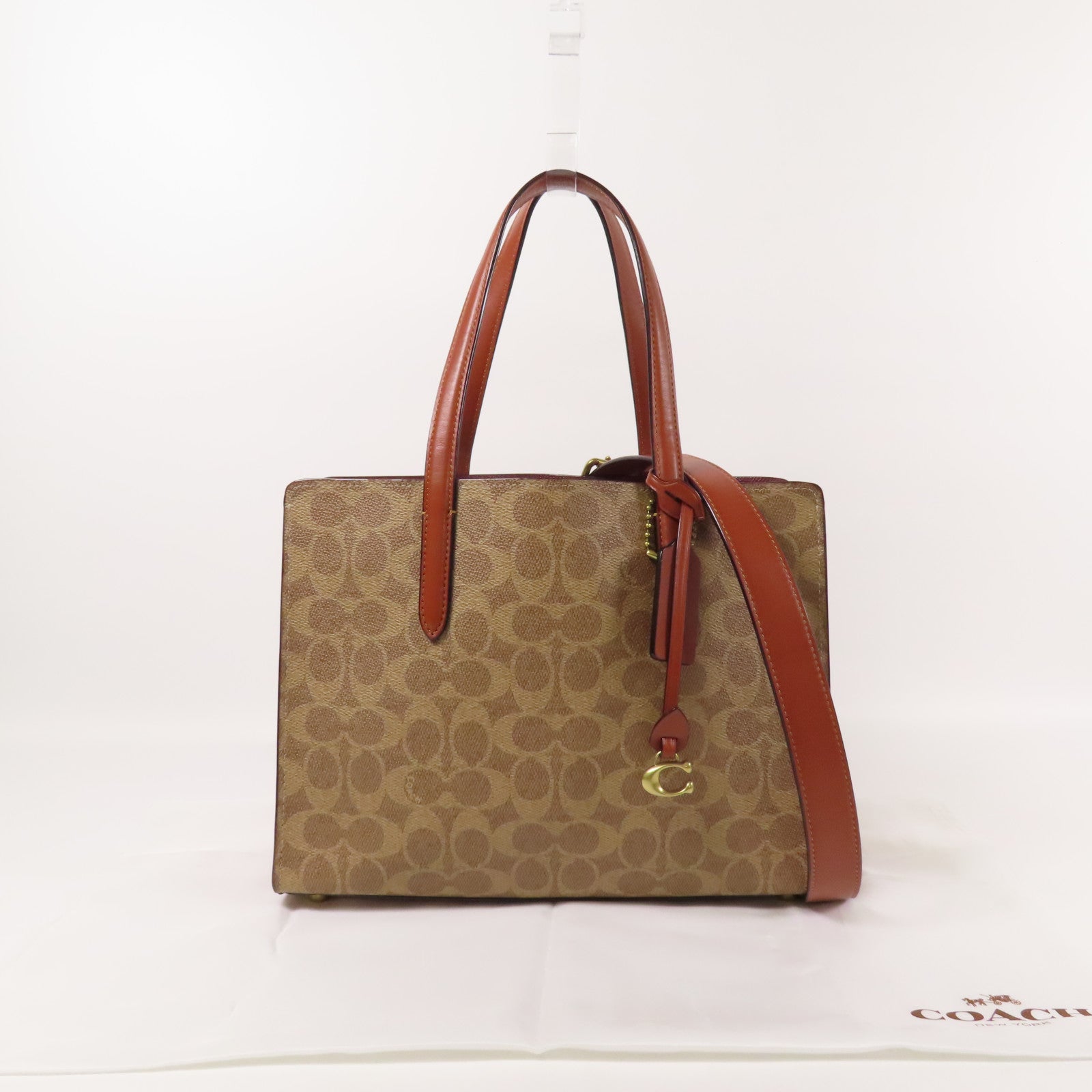 COACH 塗層帆布Shoulder Bag金扣手挽肩背兩用袋