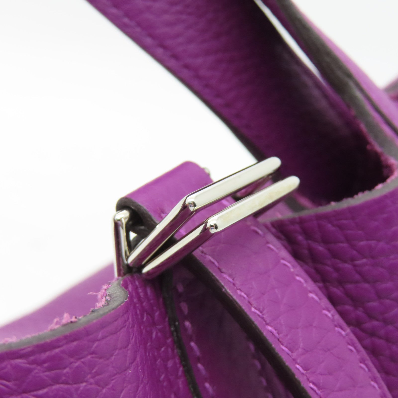 HERMES 【清倉大減價】Clemence Picotin PM銀扣手挽袋Anemone海葵紫色