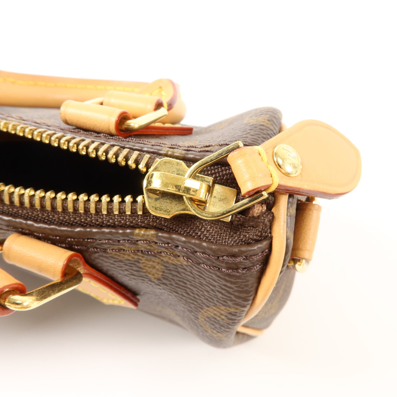 LOUIS VUITTON Monogram Nano Speedy金扣手挽肩背兩用袋