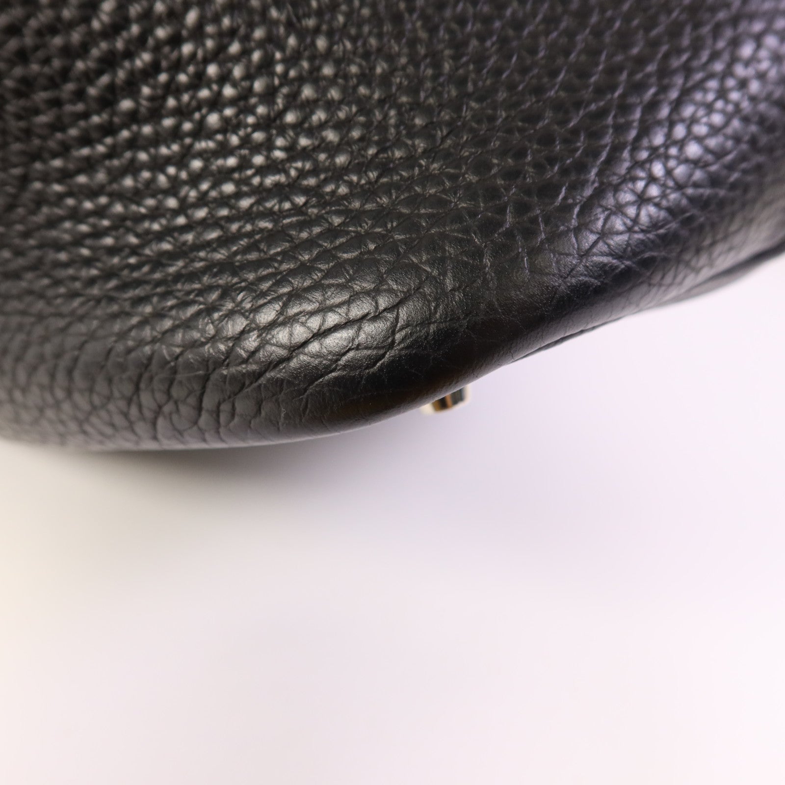 HERMES Clemence皮革Picotin MM銀扣手挽袋Noir