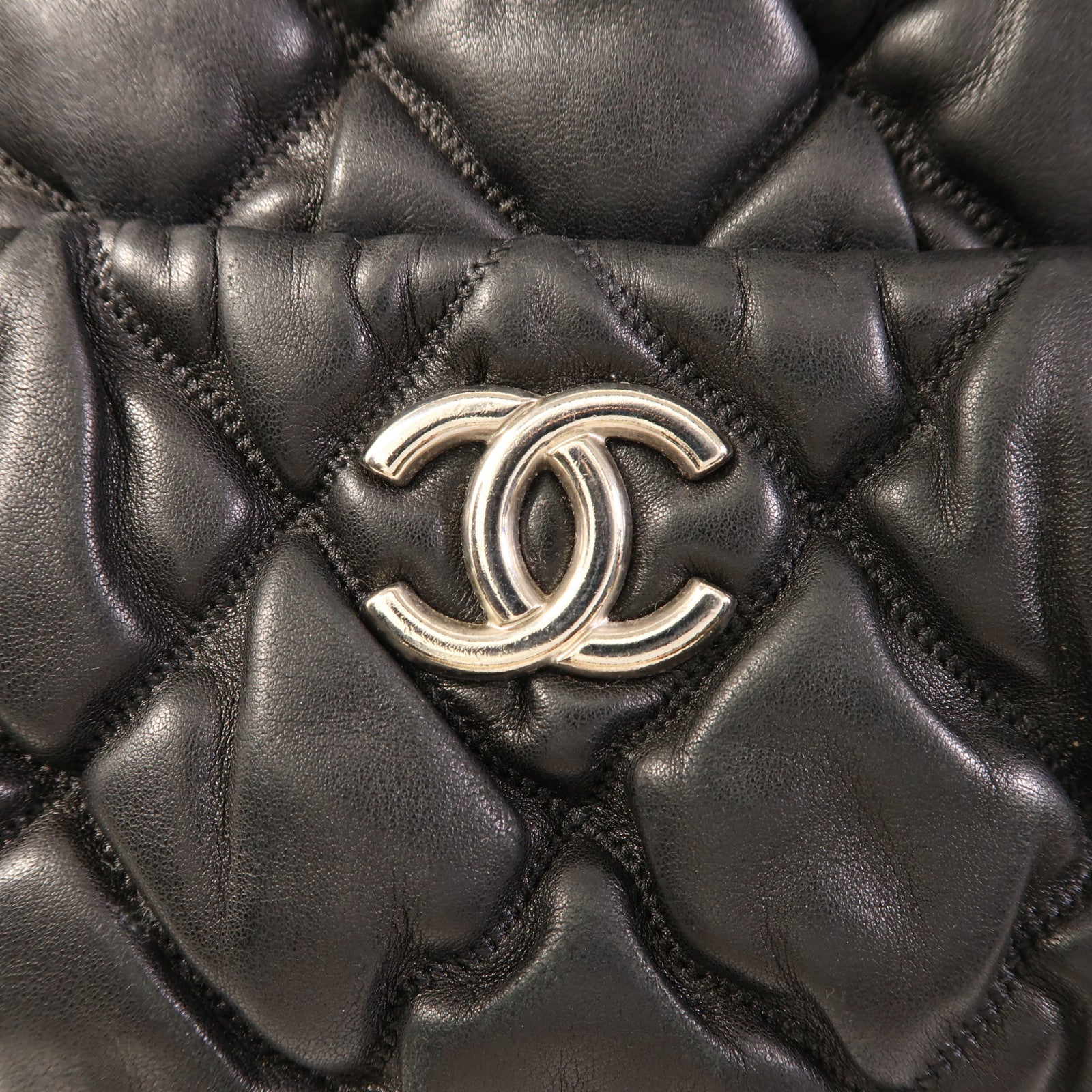 CHANEL 羊皮皮革Chain Shoulder Bag銀扣鏈帶肩背袋