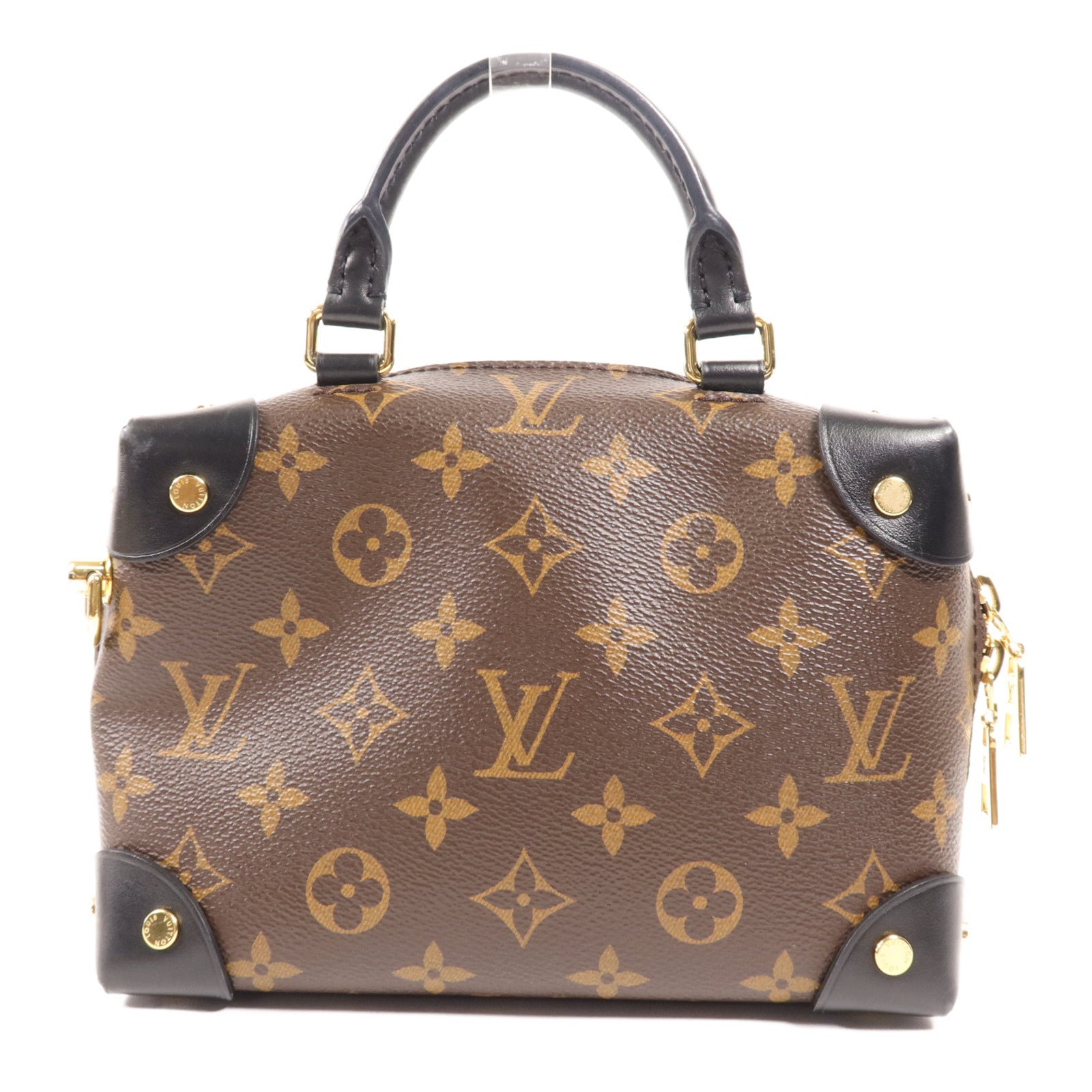 LOUIS VUITTON Monogram Petite Malle Souple金扣手挽肩背兩用袋