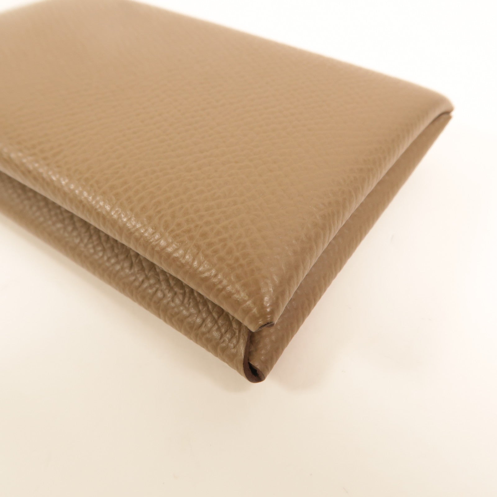 HERMES Epsom皮革Calvi卡片套Etoupe