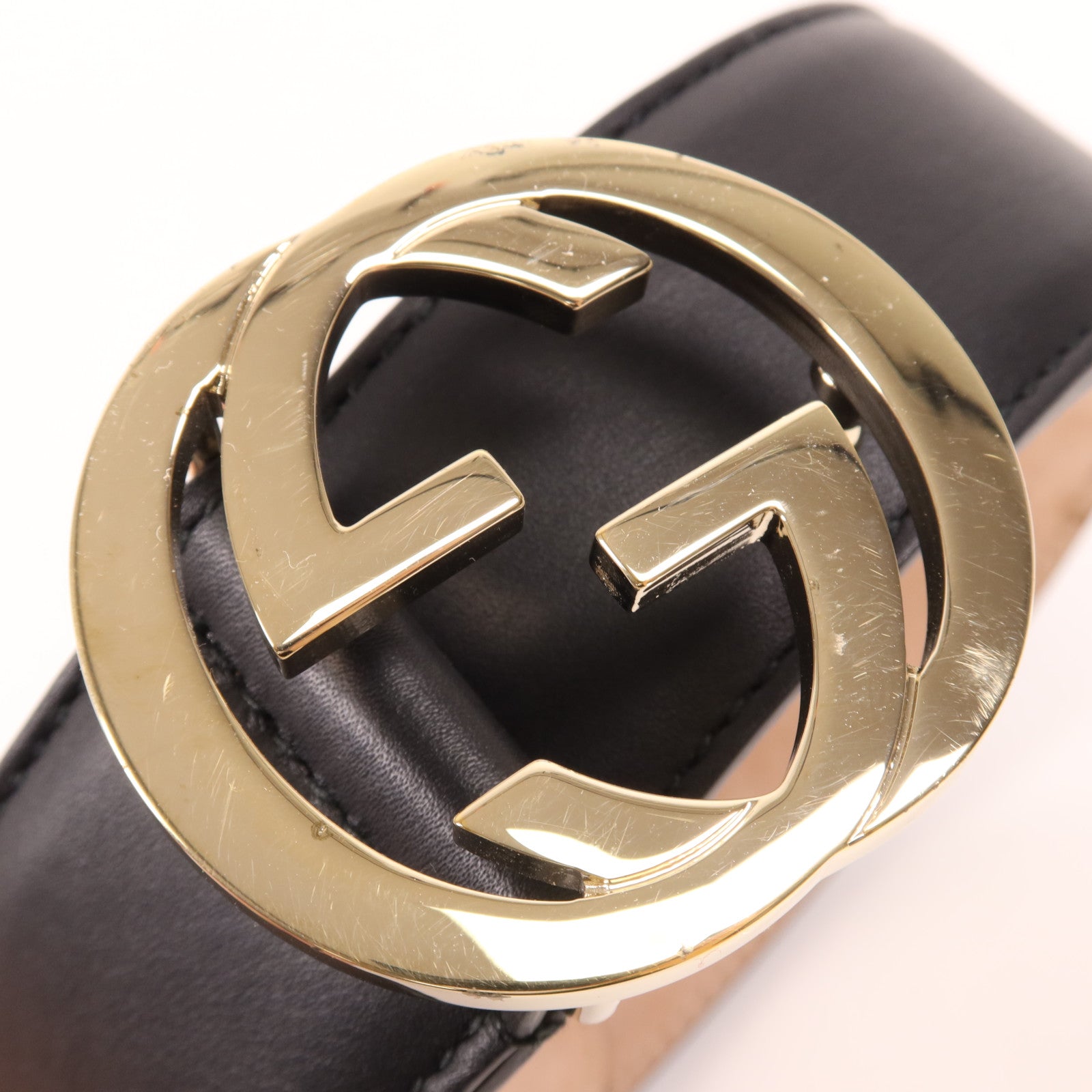 GUCCI 牛皮皮革Belt金扣皮帶