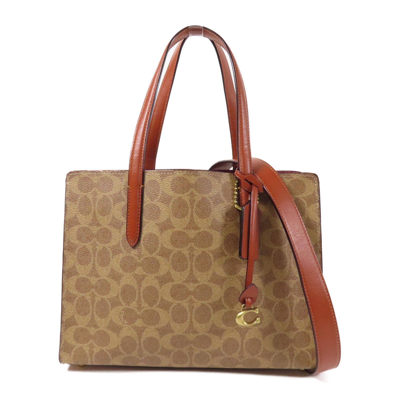 COACH 塗層帆布Shoulder Bag金扣手挽肩背兩用袋