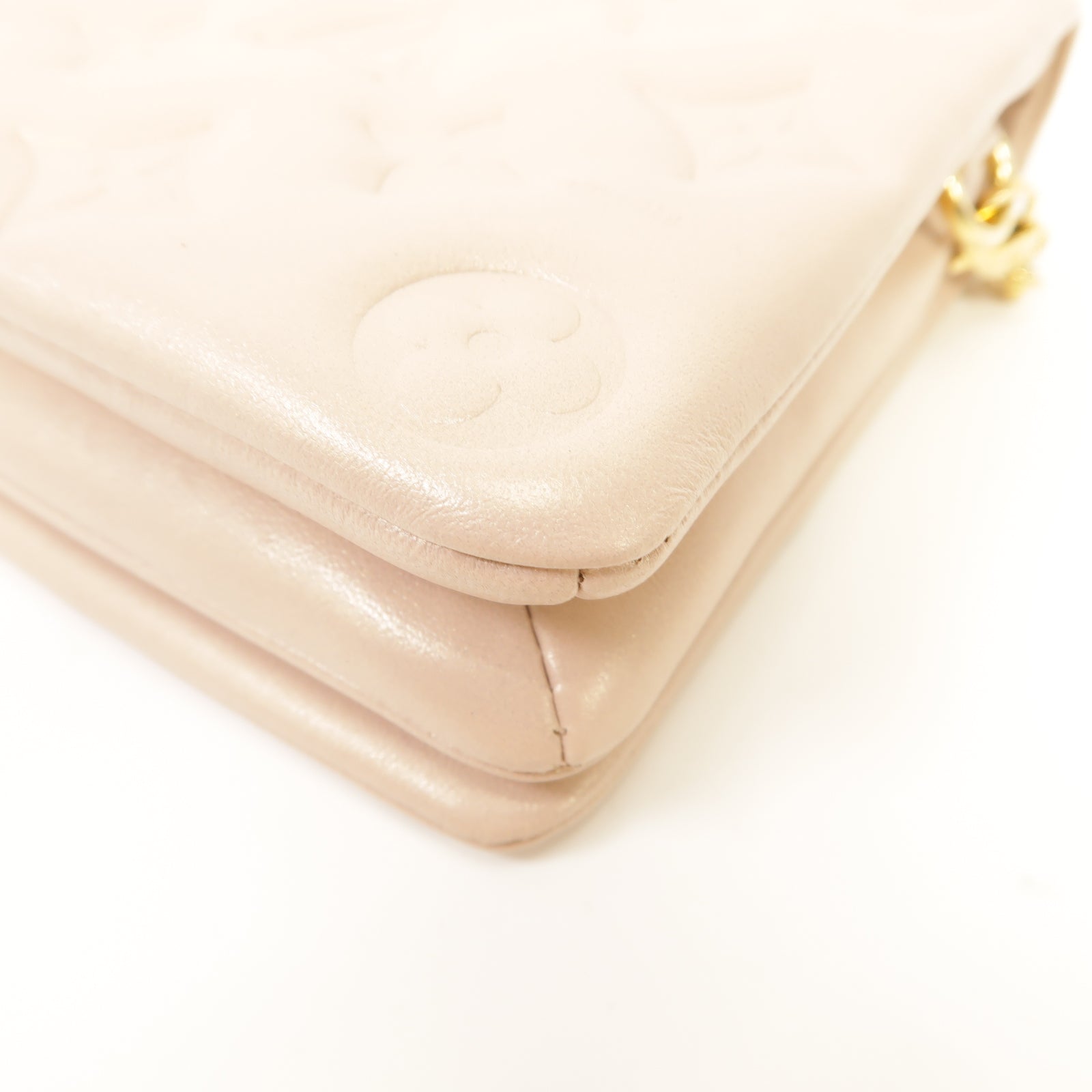 LOUIS VUITTON 【激減優惠】Monogram Embossed Fall In Love Pochette Coussin金扣鏈帶肩背袋粉紅色