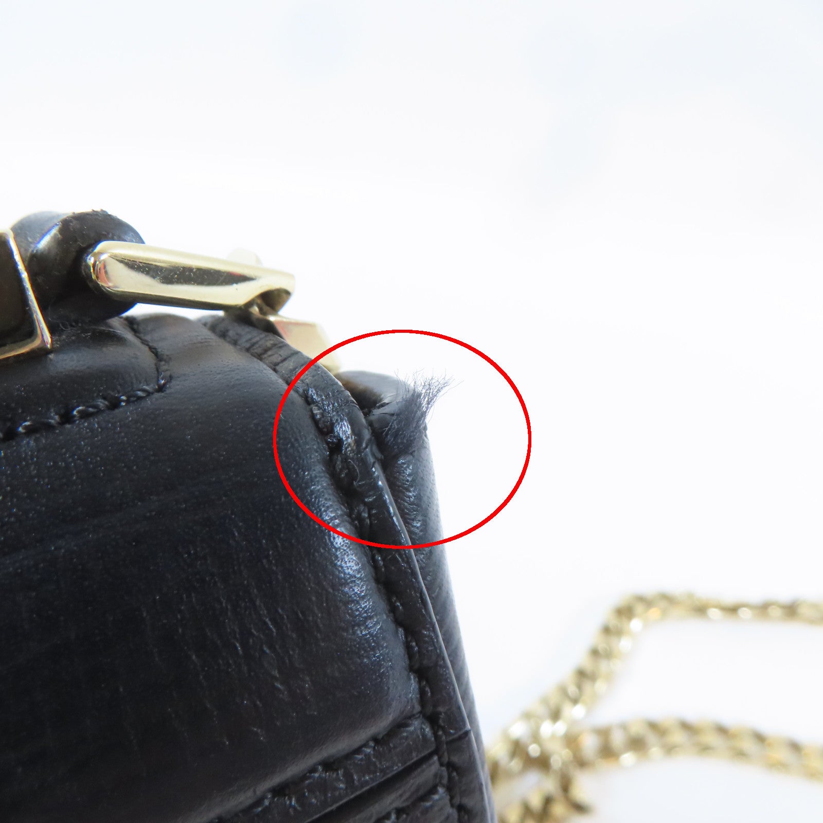 GIVENCHY 牛皮皮革 Pandora Box 金扣 鏈帶肩背袋 黑色