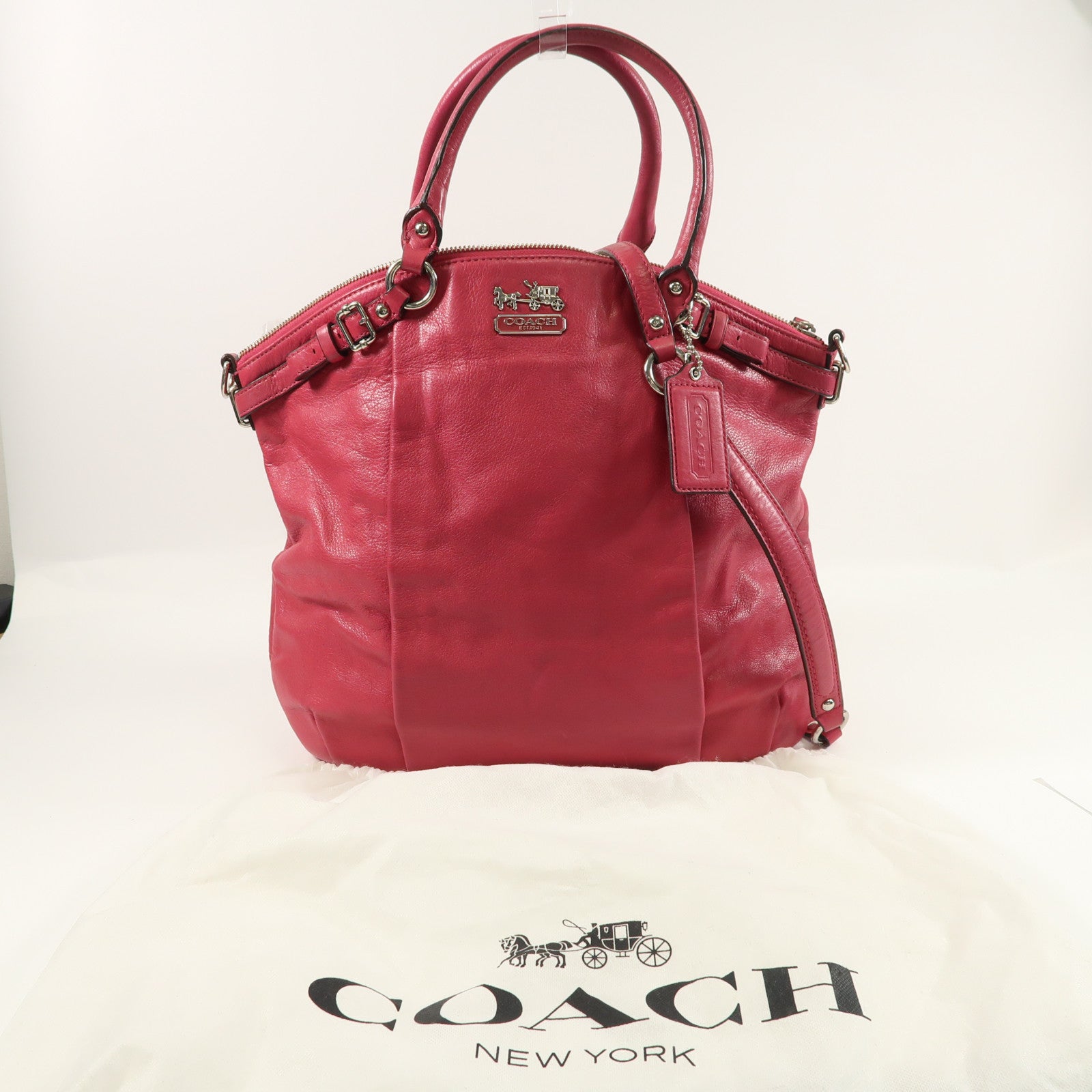 COACH 牛皮皮革2 Way Shoulder手挽肩背兩用袋