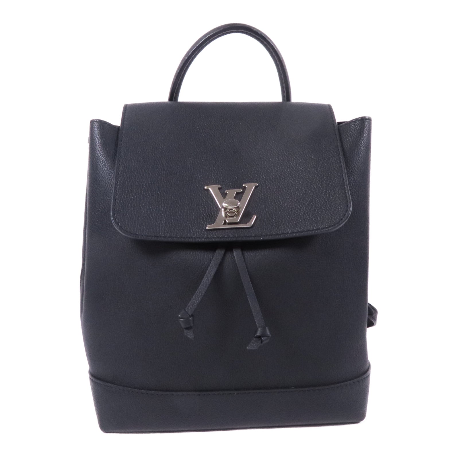 LOUIS VUITTON 牛皮皮革Lock Me Backpack銀扣背包