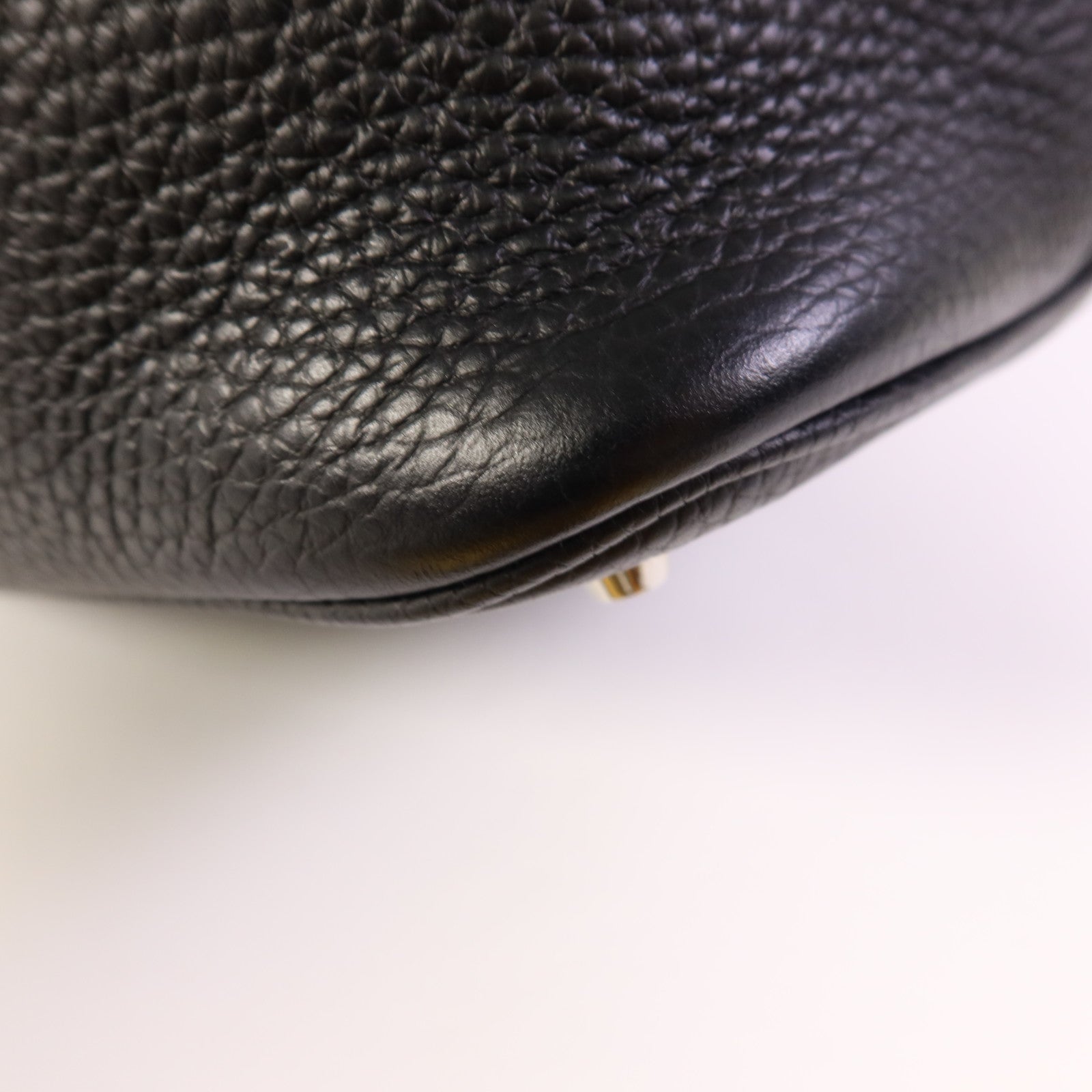 HERMES Clemence皮革Picotin MM銀扣手挽袋Noir