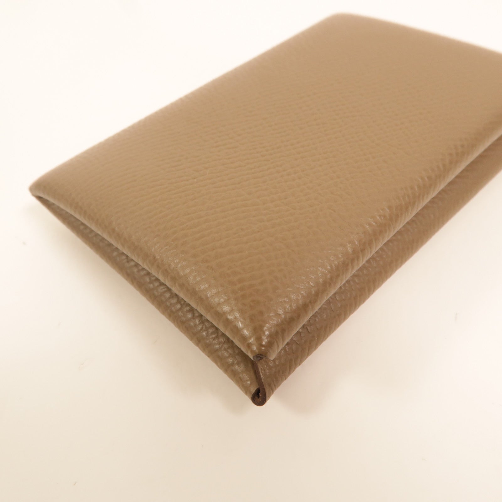 HERMES Epsom皮革Calvi卡片套Etoupe