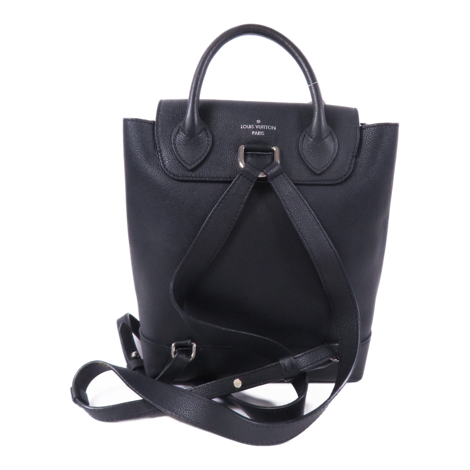 LOUIS VUITTON 牛皮皮革Lock Me Backpack銀扣背包