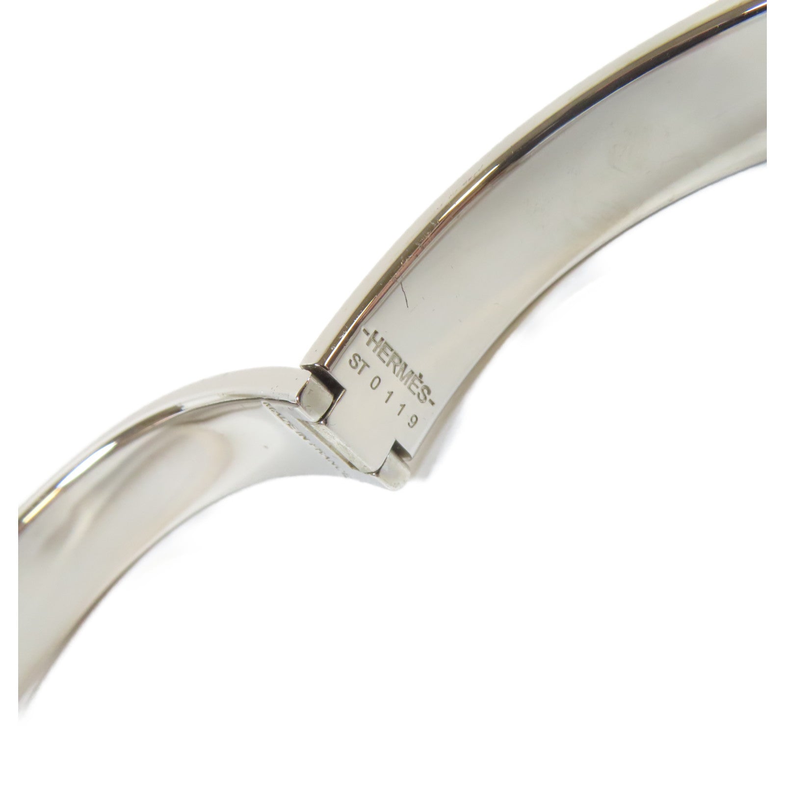 HERMES 金屬Clic H Bracelet手鐲銀色/黑色
