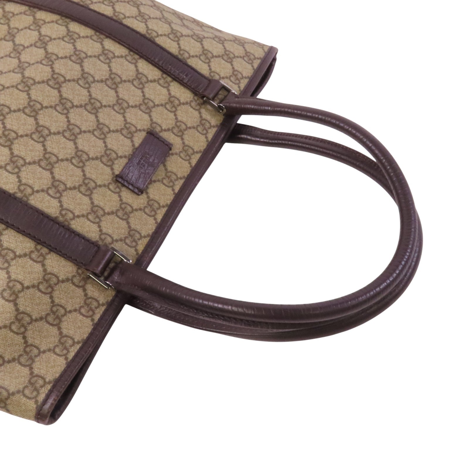 GUCCI 塗層帆布Tote Bag銀扣肩背袋