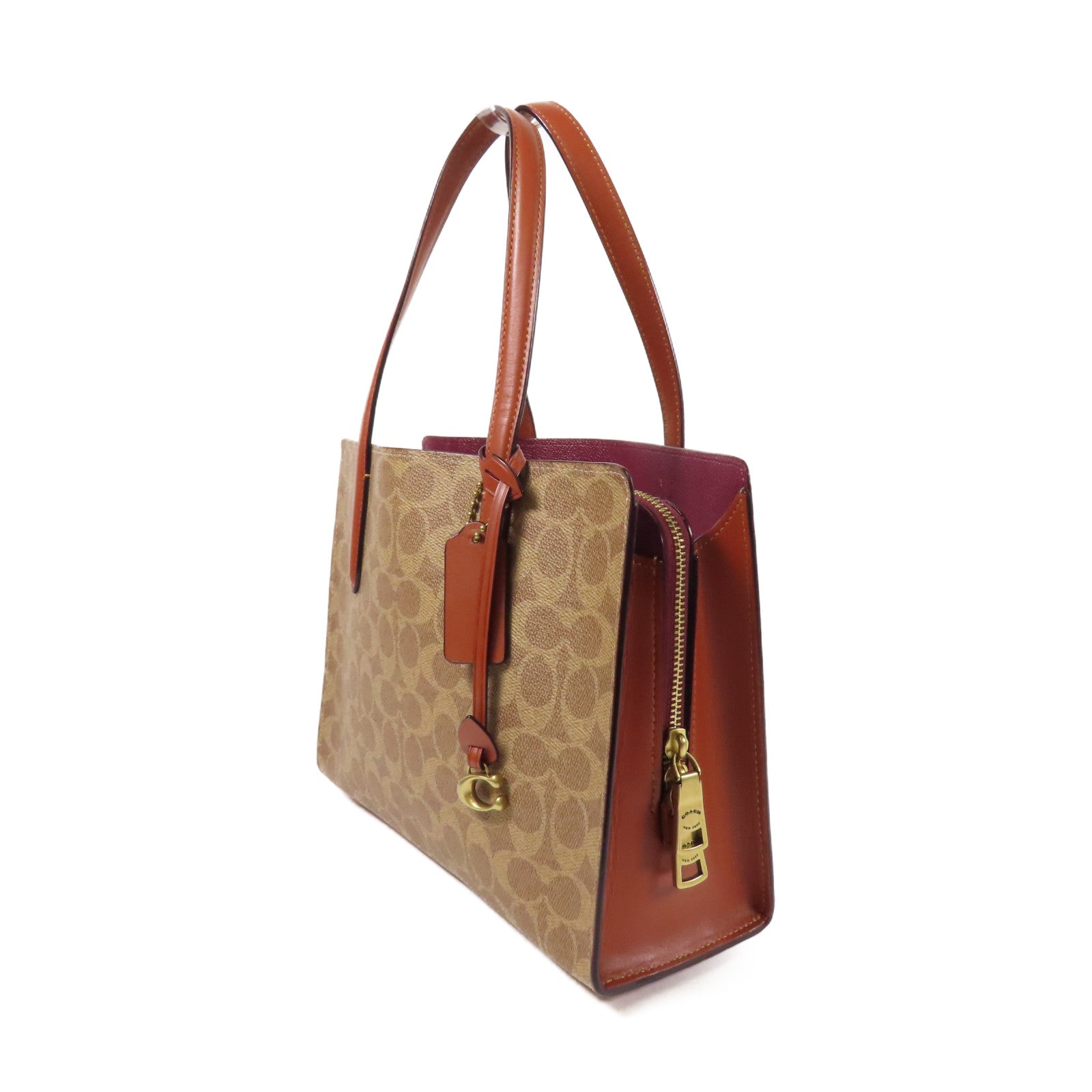 COACH 塗層帆布Shoulder Bag金扣手挽肩背兩用袋