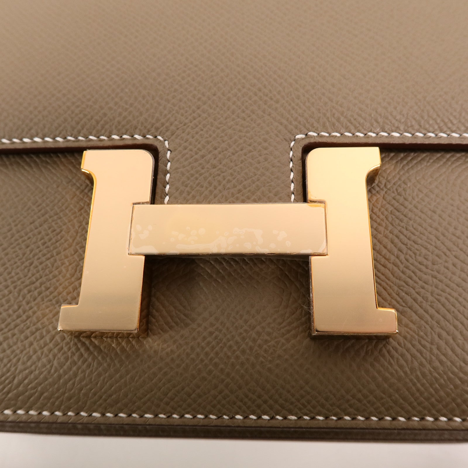 HERMES Epsom皮革Constance Mini肩背袋Etoupe