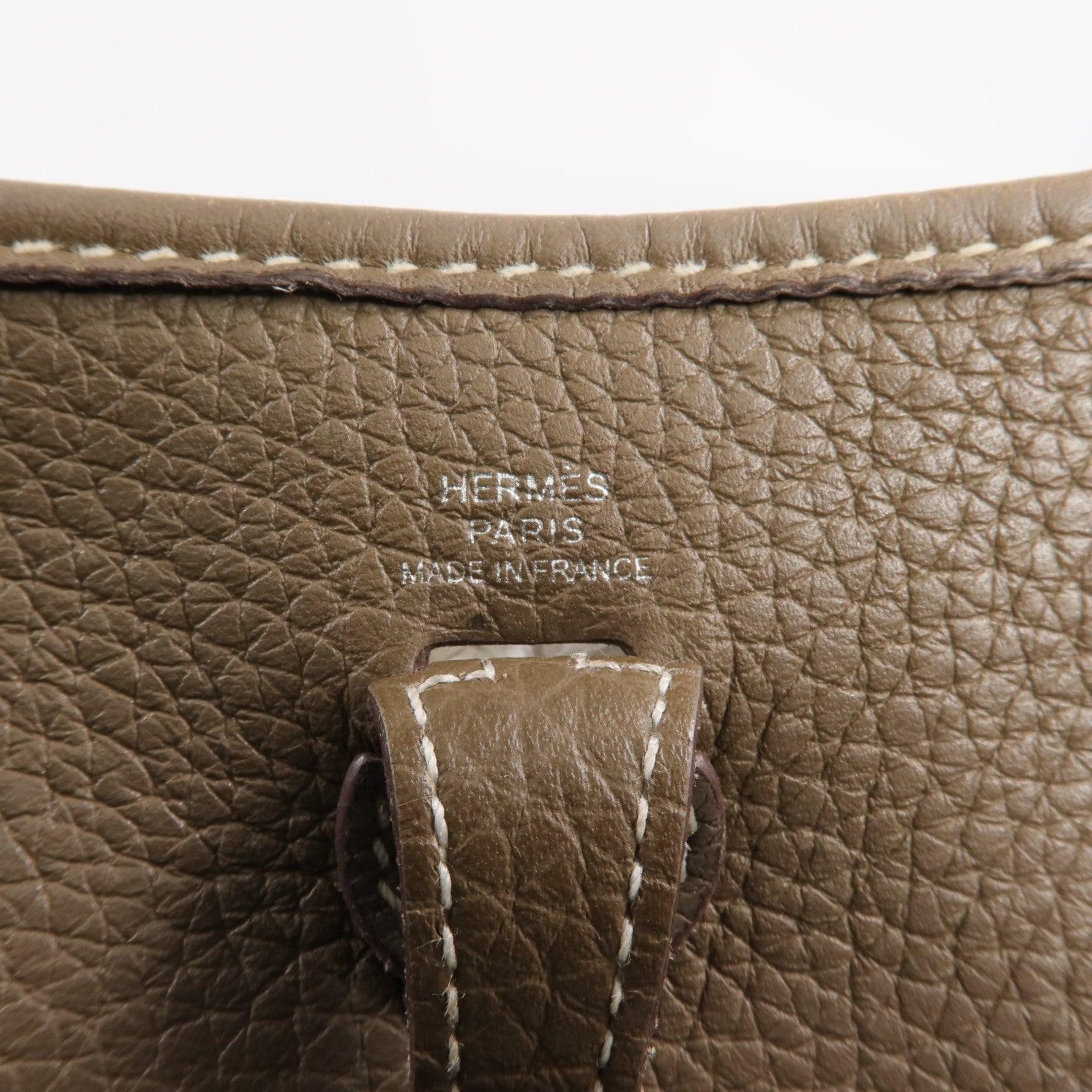 HERMES 【激減優惠】Clemence皮革Evelyne TPM銀扣肩背袋Etoupe