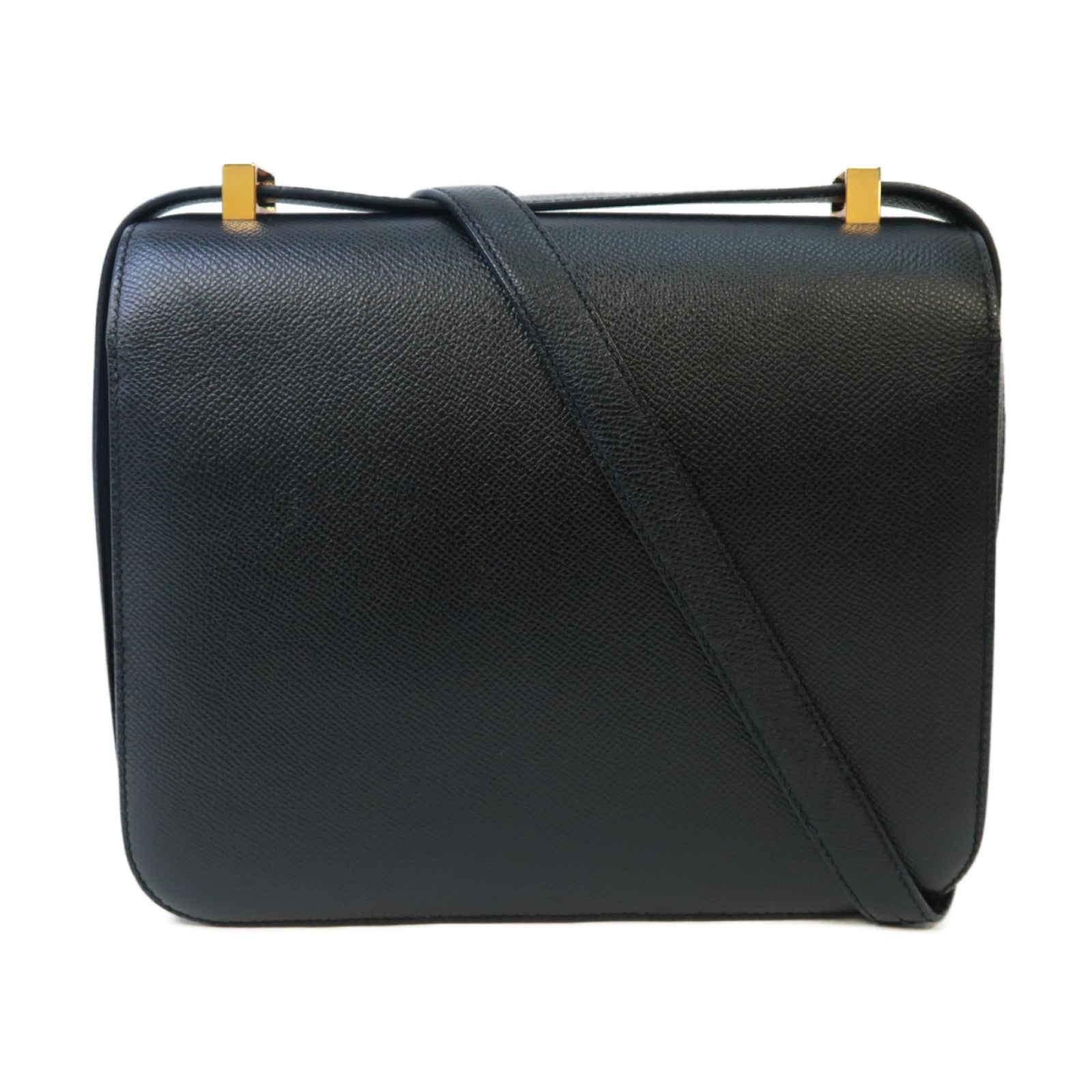 HERMES 【激減優惠】Epsom皮革Constance 24金扣肩背袋Noir黑色
