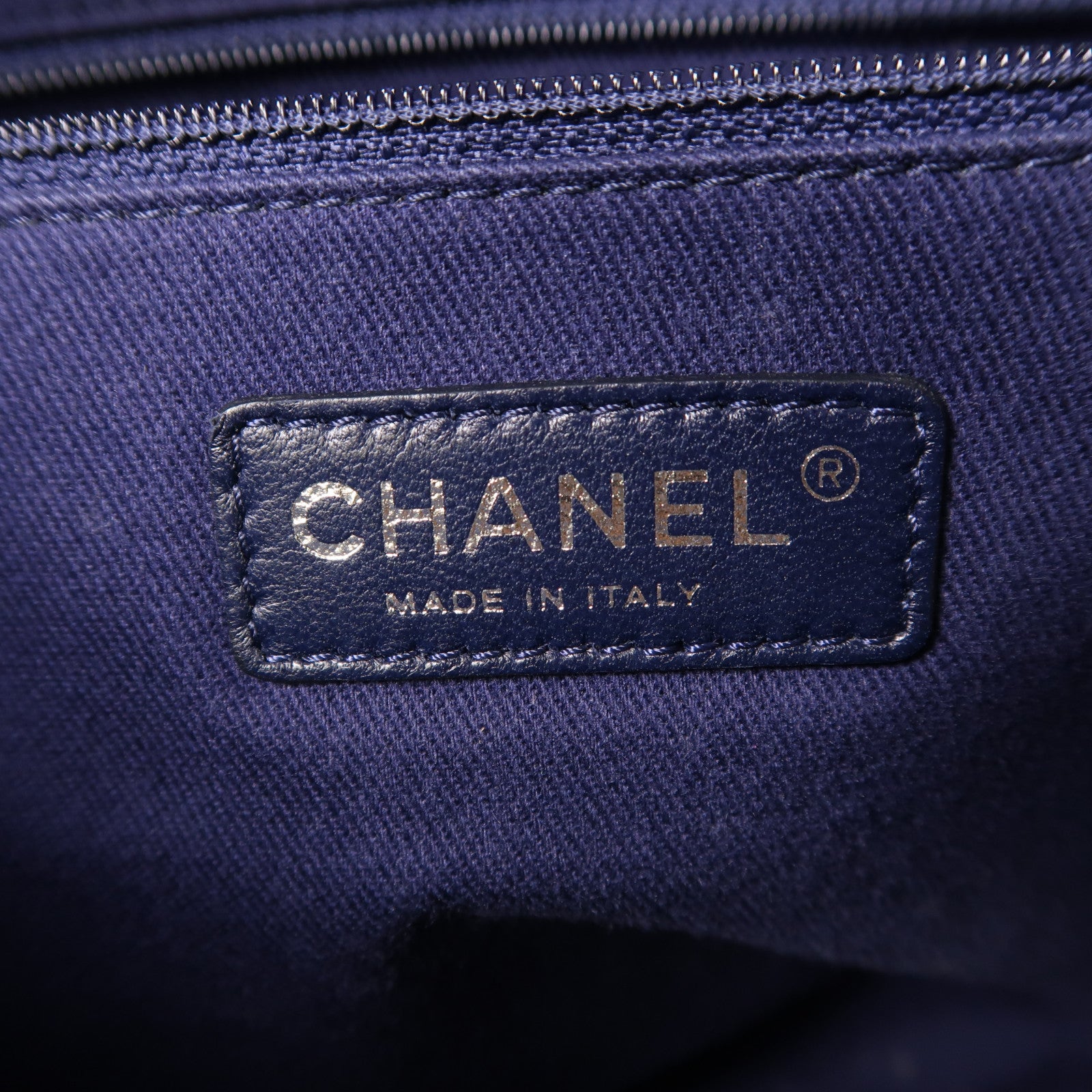 CHANEL 帆布Deauville銀扣鏈帶肩背袋