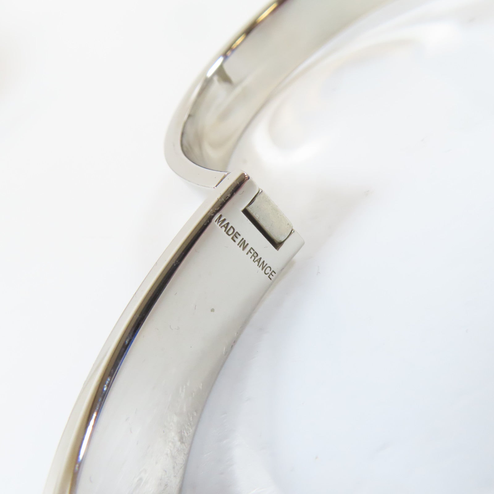 HERMES 金屬Clic H Bracelet手鐲銀色/黑色