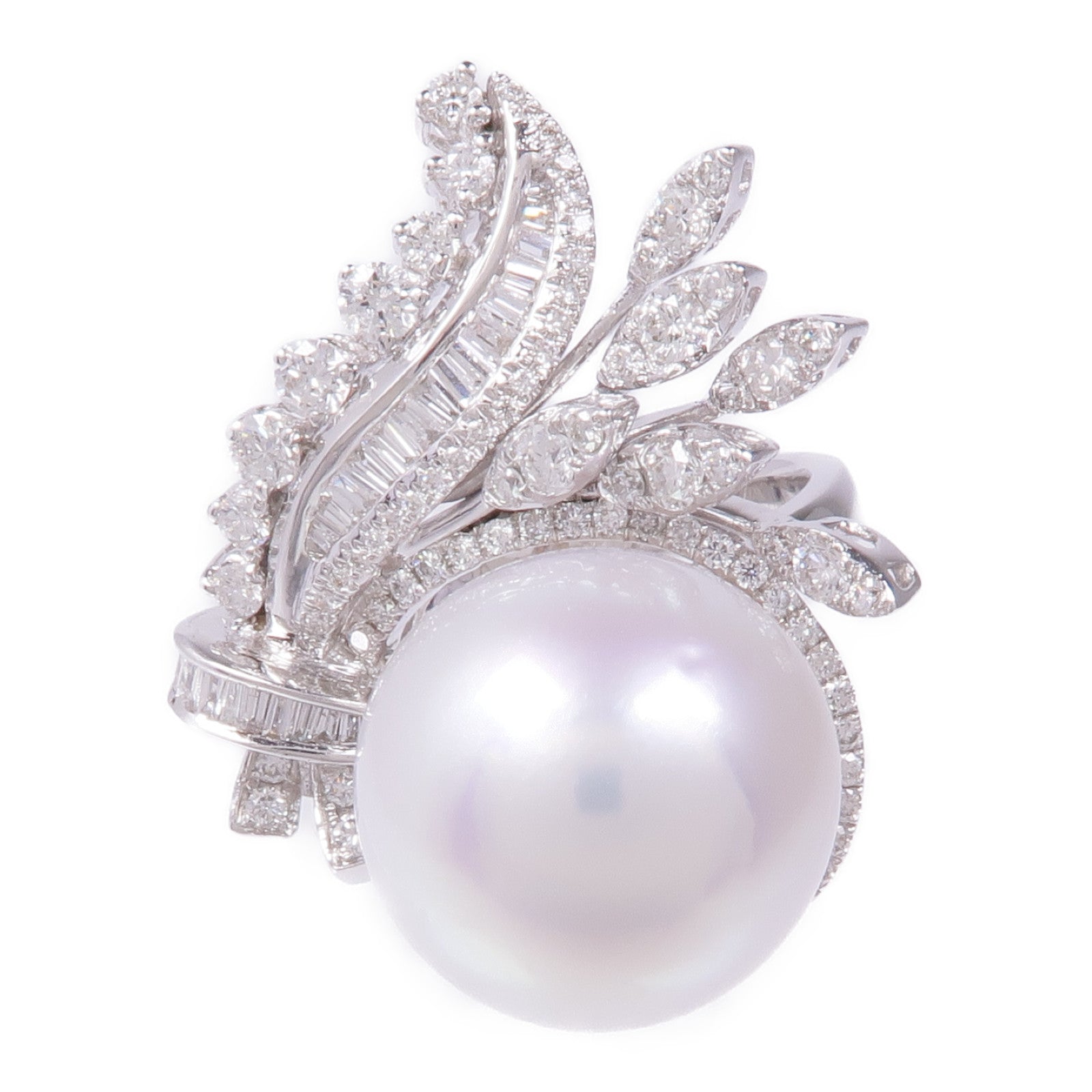 JEWELRY 18K白金Pearl Diamond Ring珍珠/鑽石戒指US#7.25