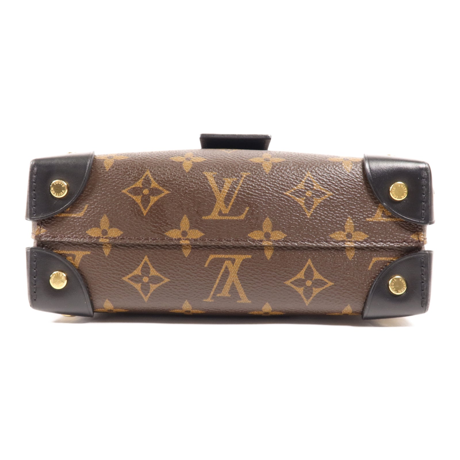 LOUIS VUITTON Monogram Petite Malle Souple金扣手挽肩背兩用袋