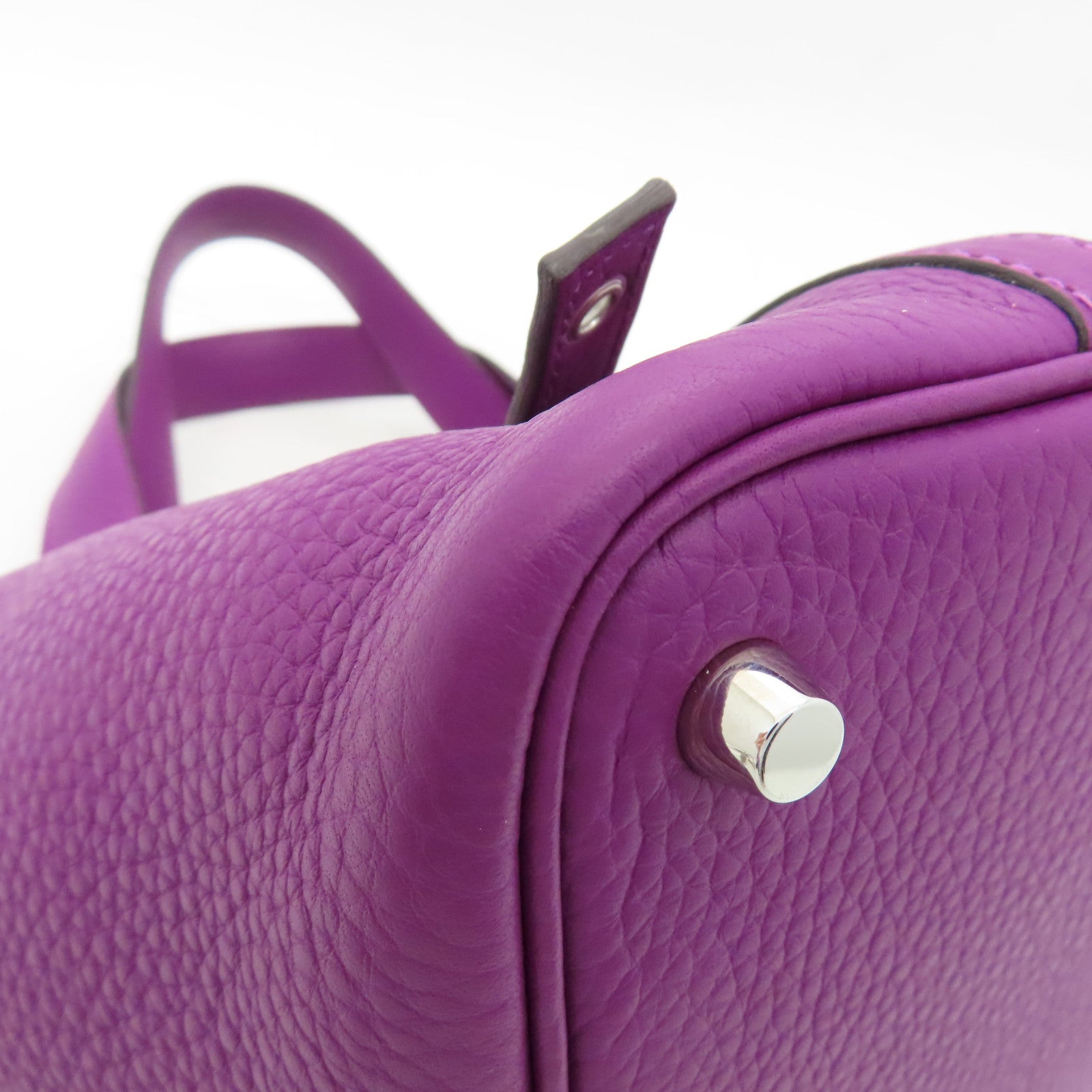 HERMES 【清倉大減價】Clemence Picotin PM銀扣手挽袋Anemone海葵紫色