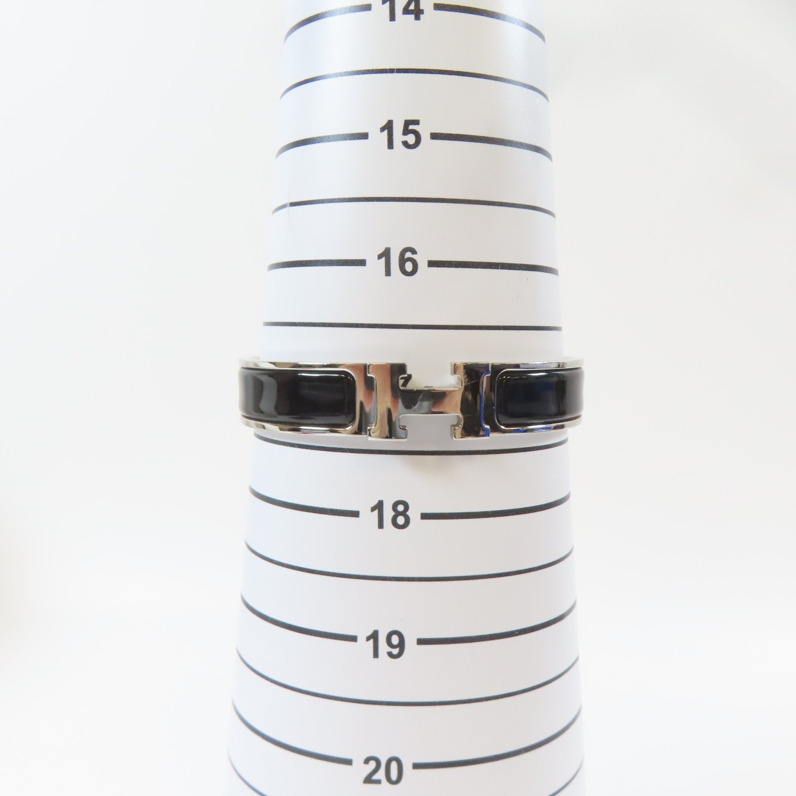 HERMES 金屬Clic H Bracelet手鐲銀色/黑色