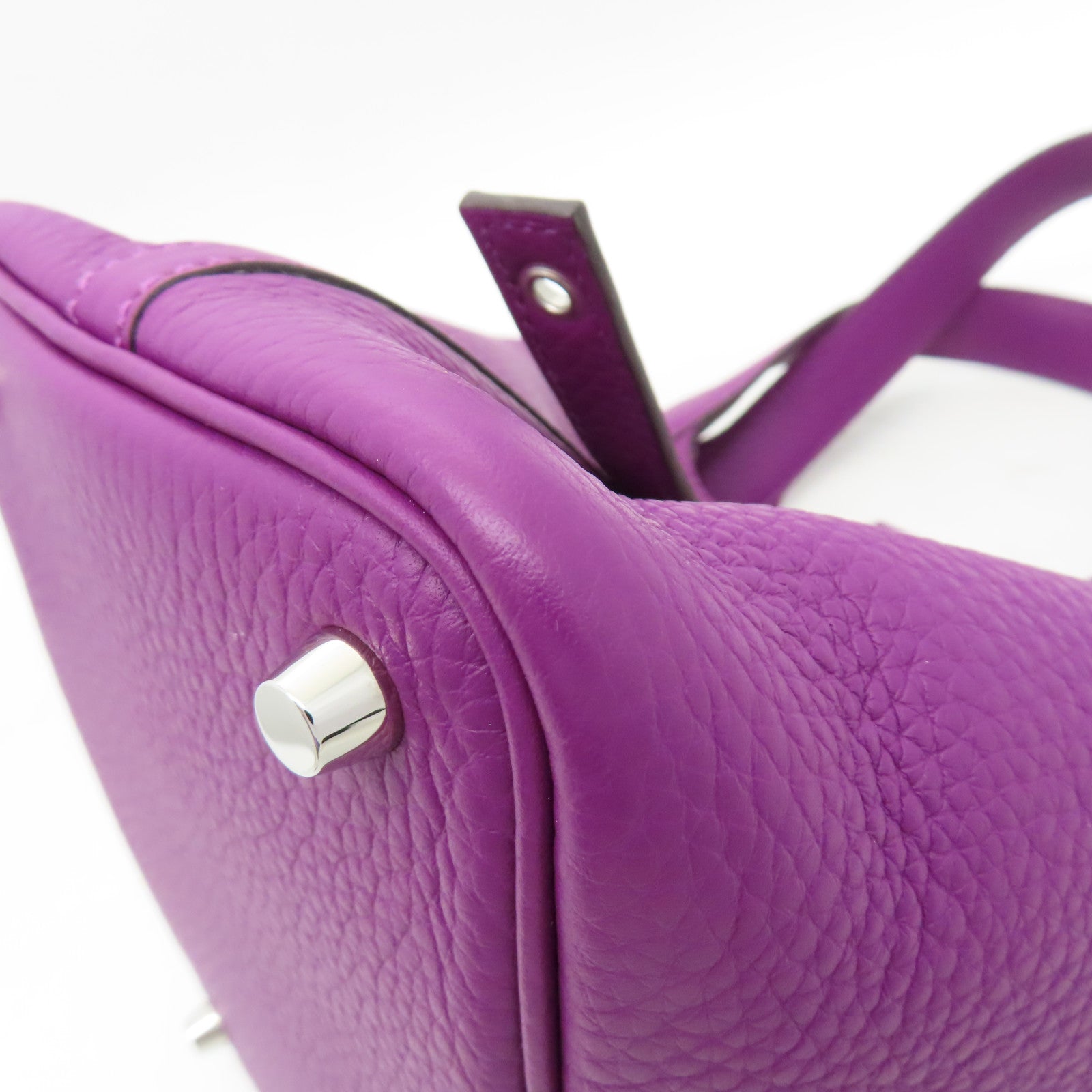 HERMES 【清倉大減價】Clemence Picotin PM銀扣手挽袋Anemone海葵紫色