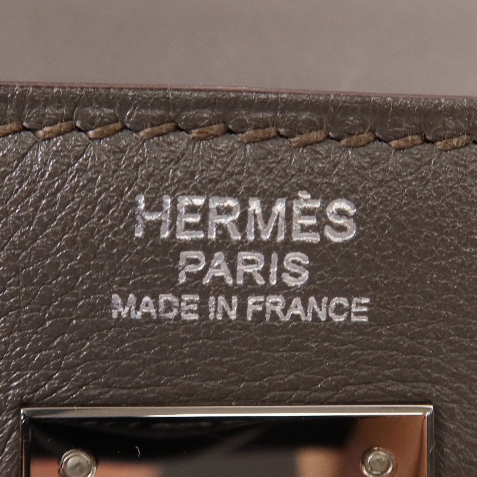 HERMES Evencolor皮革Kelly 32銀扣手挽肩背兩用袋Etain