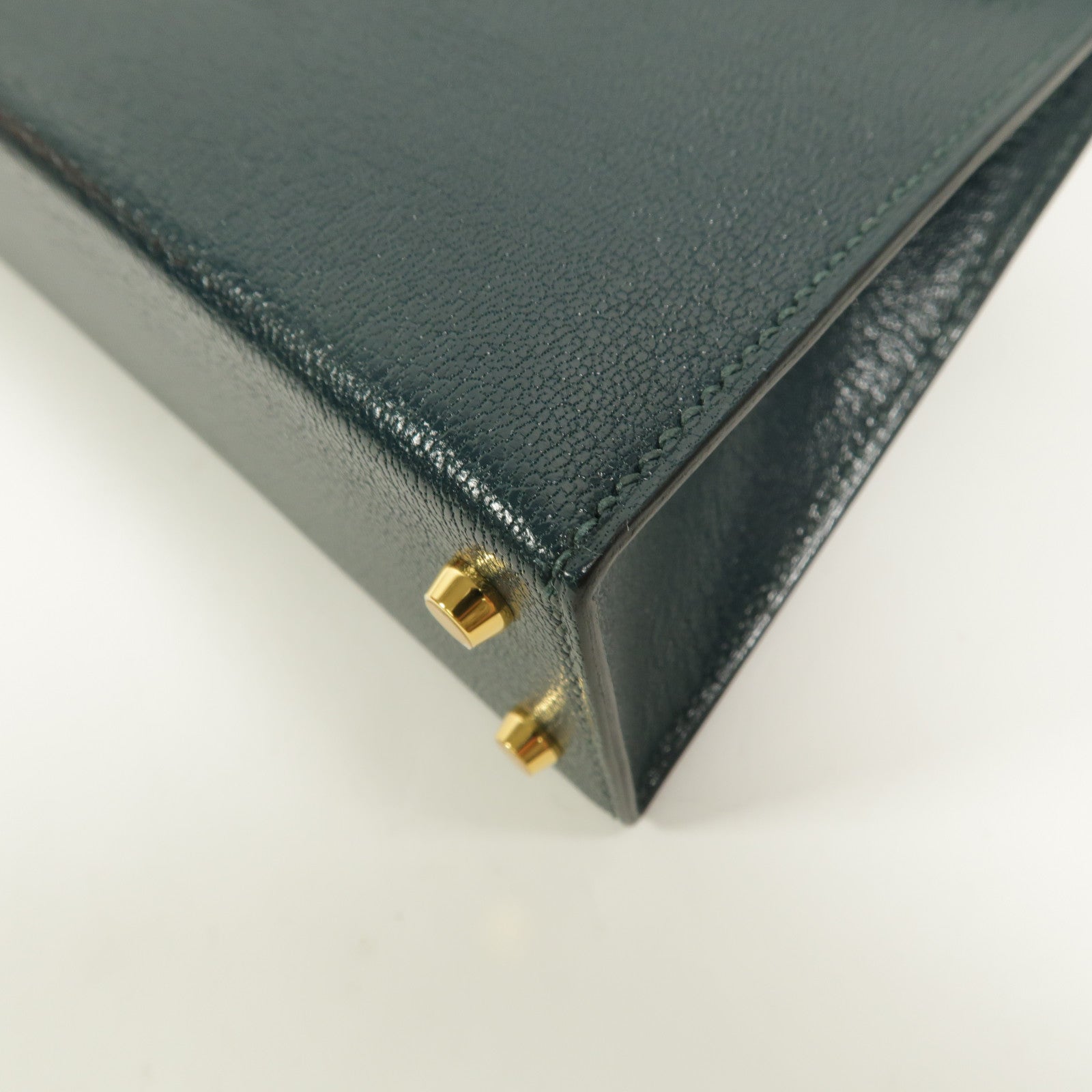 HERMES Chevre皮革/蜥蝪皮革Mini Kelly II Touch手挽肩背兩用袋Vert Cypres/Ombre
