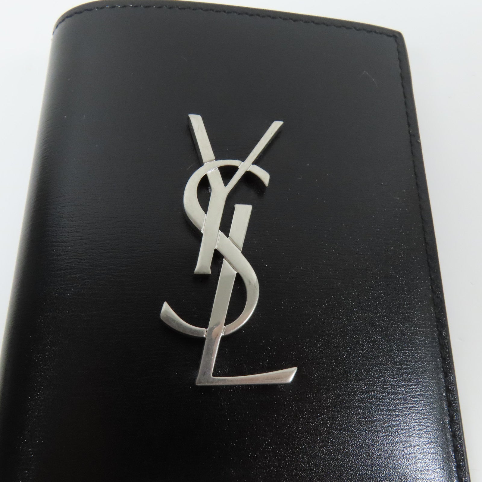 SAINT LAURENT 皮革Card Case銀扣卡片套